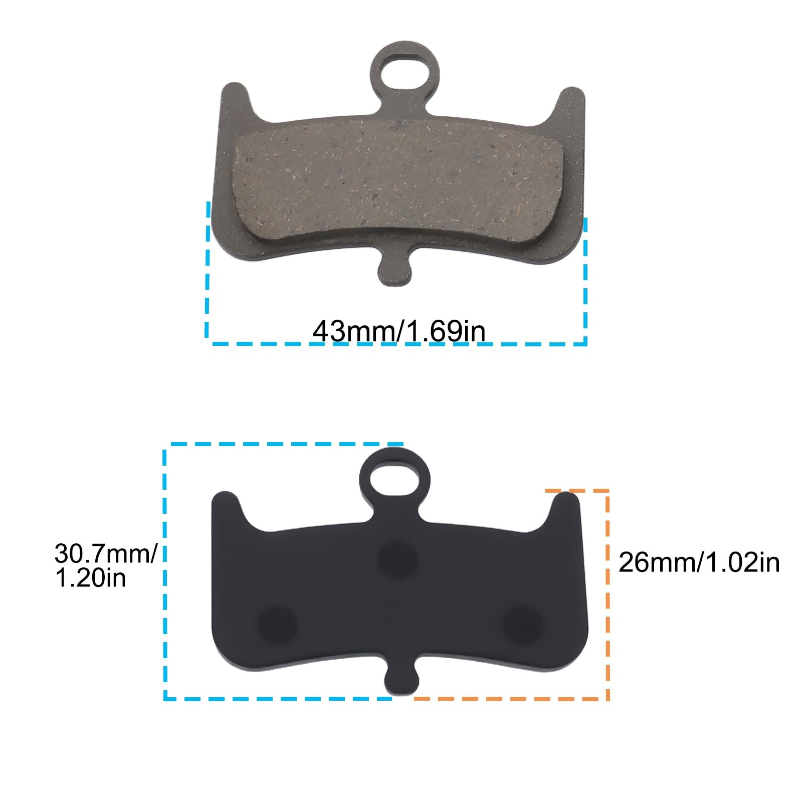 2 Pair Resin Sintered Metal Brake Pads Compatible with Hayes Dominion A4