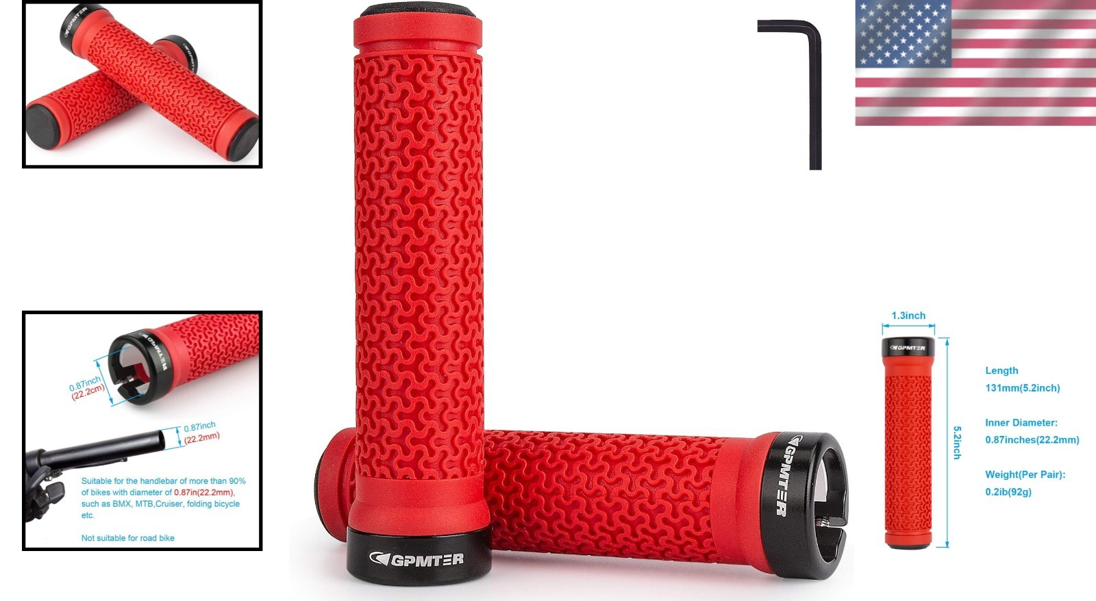 Durable Non-Slip Rubber Handlebar Grips for Folding Bikes – Comfortable 131mm