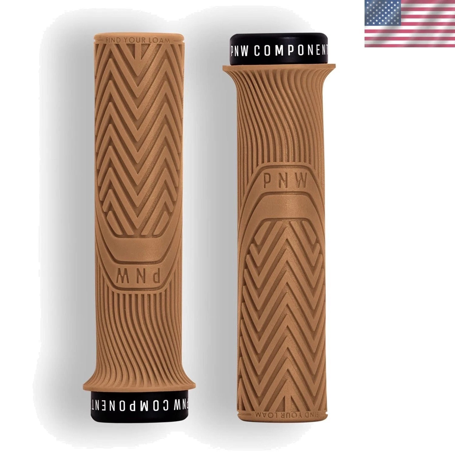 Loam MTB Bike Grips – Lock-On Mountain Bike Handlebar Grips – 25A Tacky Rubbe…
