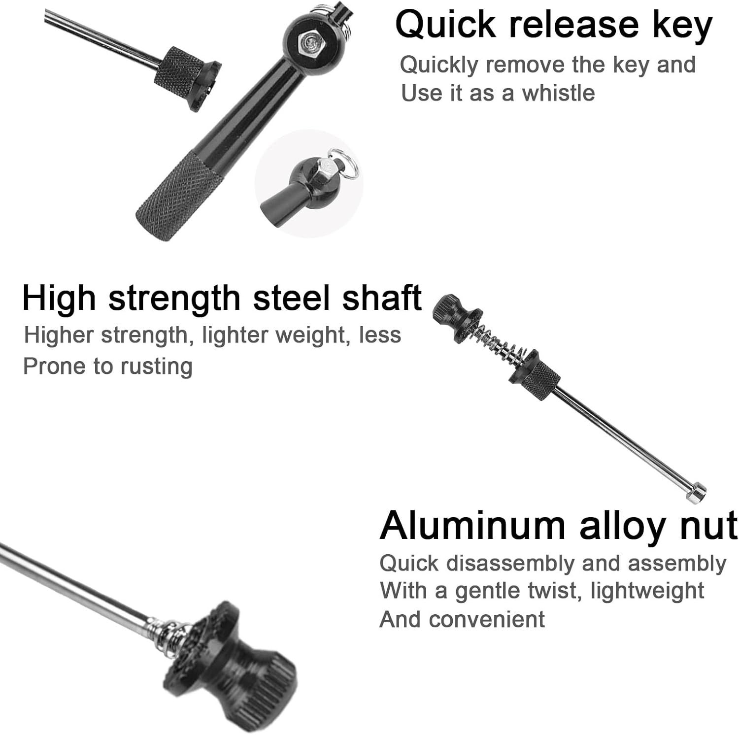 Aluminum Alloy Road Bike Anti Theft Quick Release Secure Lock Skewers Set Cyc…
