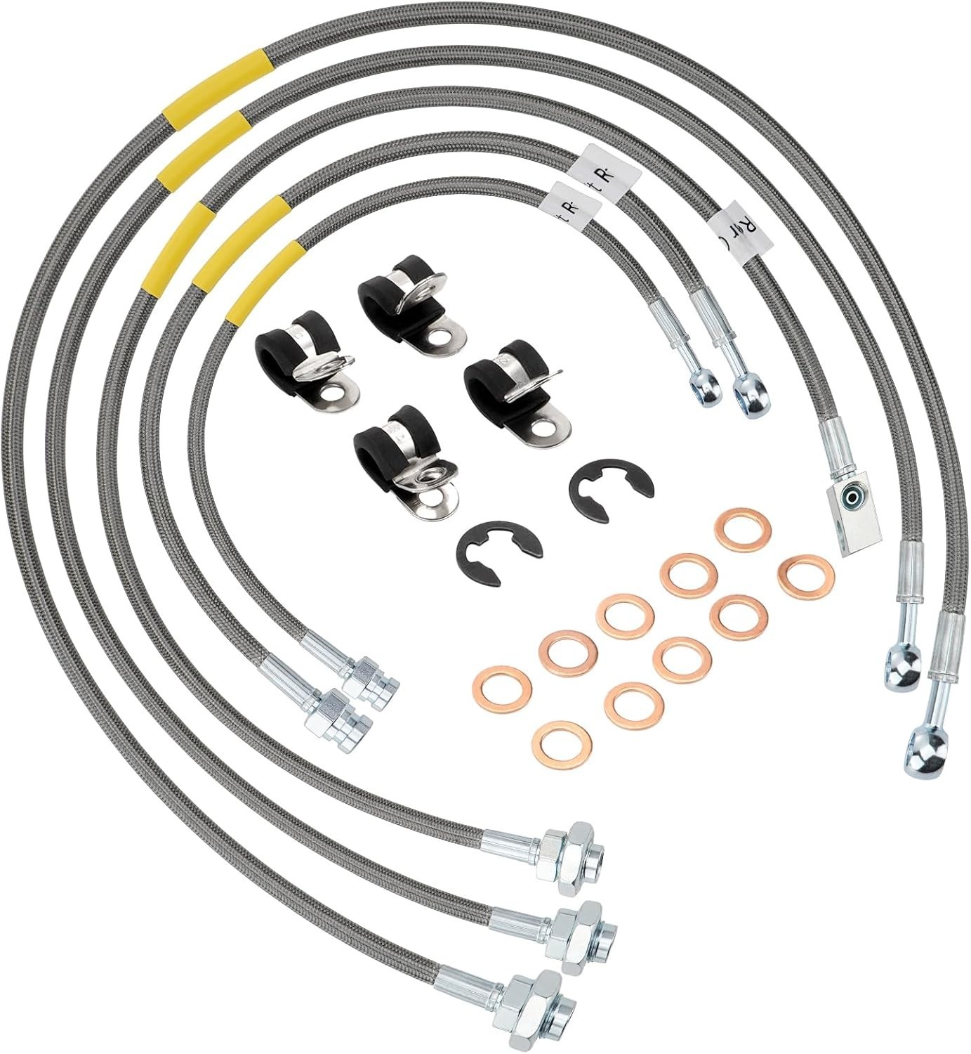 5 pcs Stainless Brake Line Kit for Silverado Sierra 2500 3500 03-07