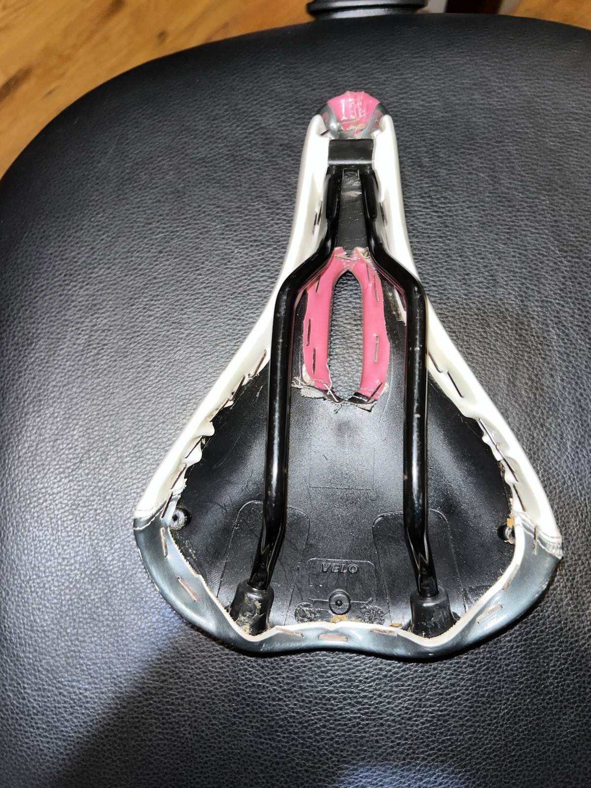 Trek Padded Bike Saddle 9in.x6in.x2.5 in. Pink White Silver Urban BMX Freestyle