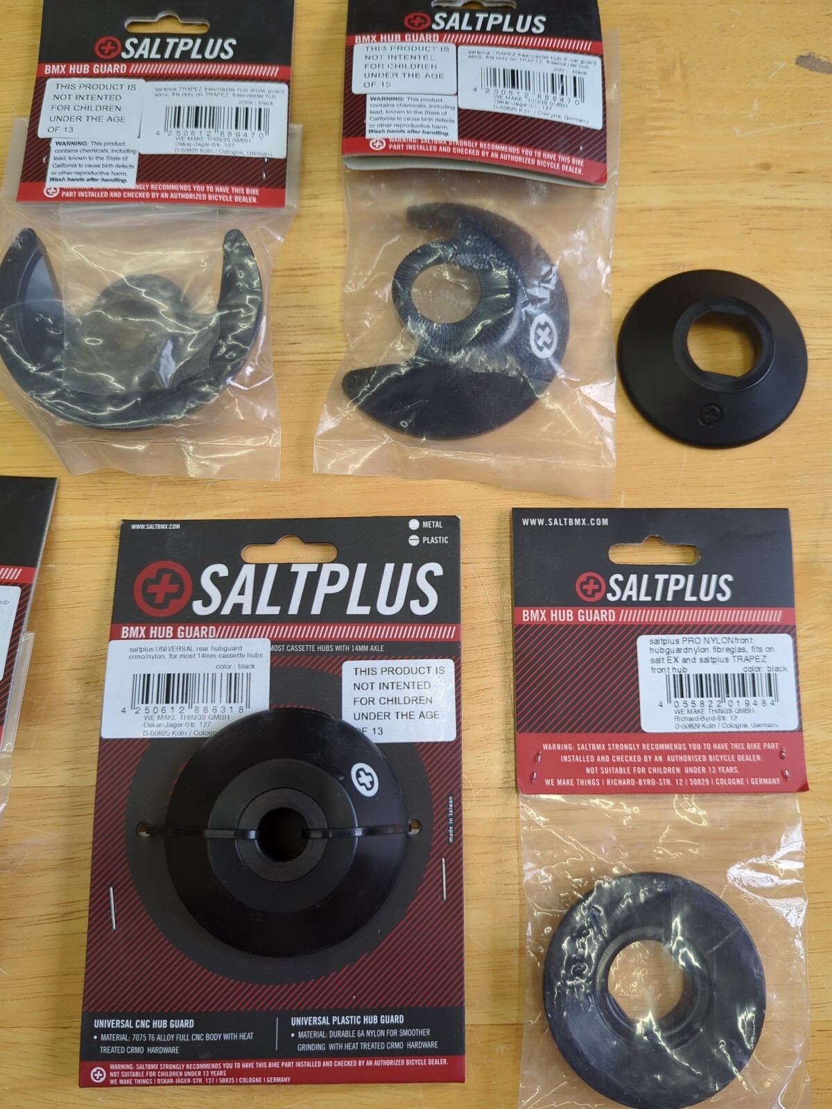 Lot of 9 SaltPlus BMX Bike Hub Guards – Nylon/Steel – Front/Rear – FREE SHIP!