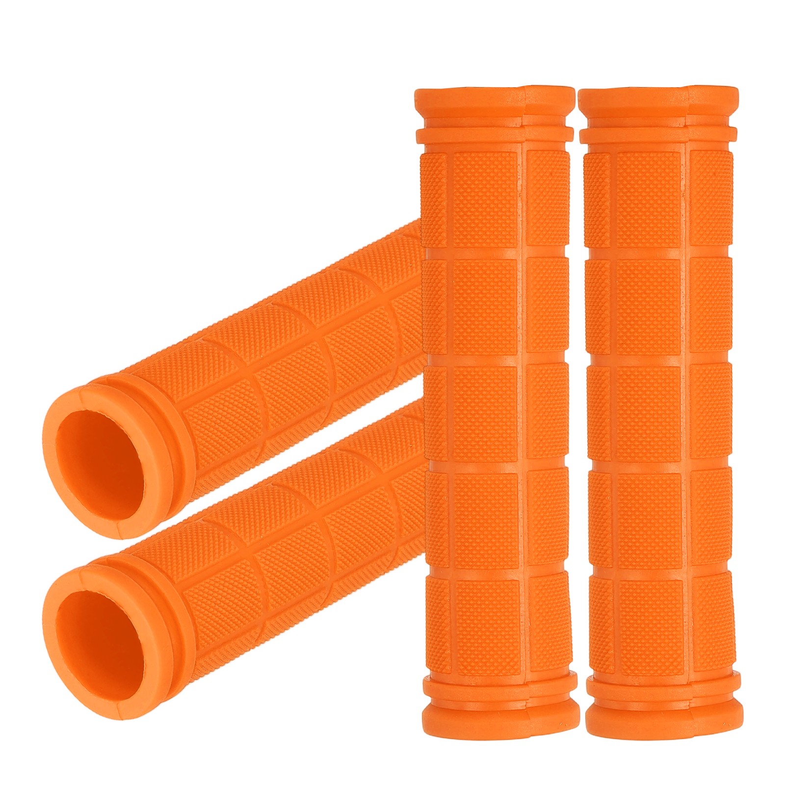 Soft Rubber Handlebar Grips, Bicycle Handlebar Grips 5.3 in 2 Pair Orange
