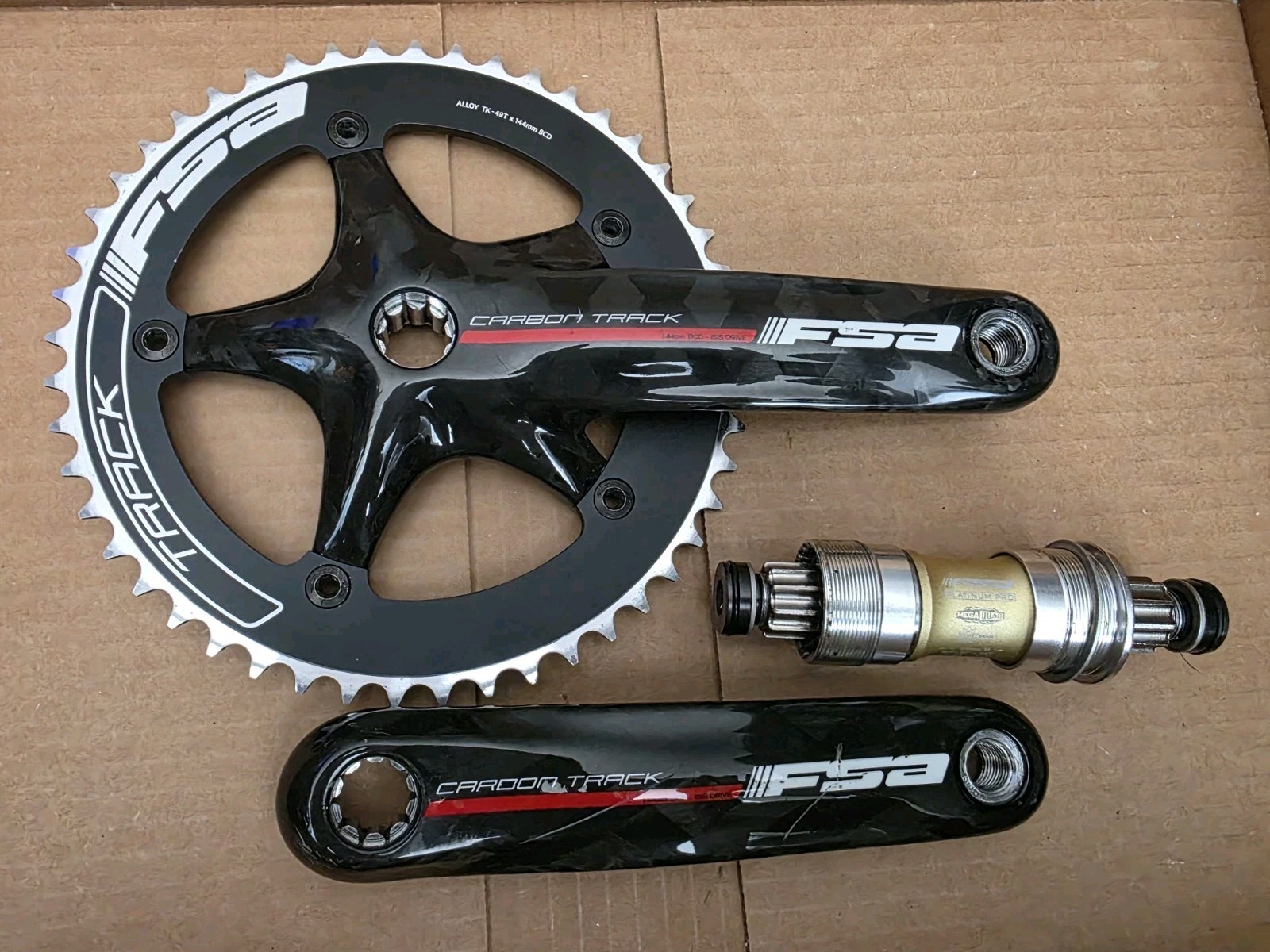 FSA Carbon Track Crankset 165mm 49T 144 BCD ISIS Fixed Gear Single Speed