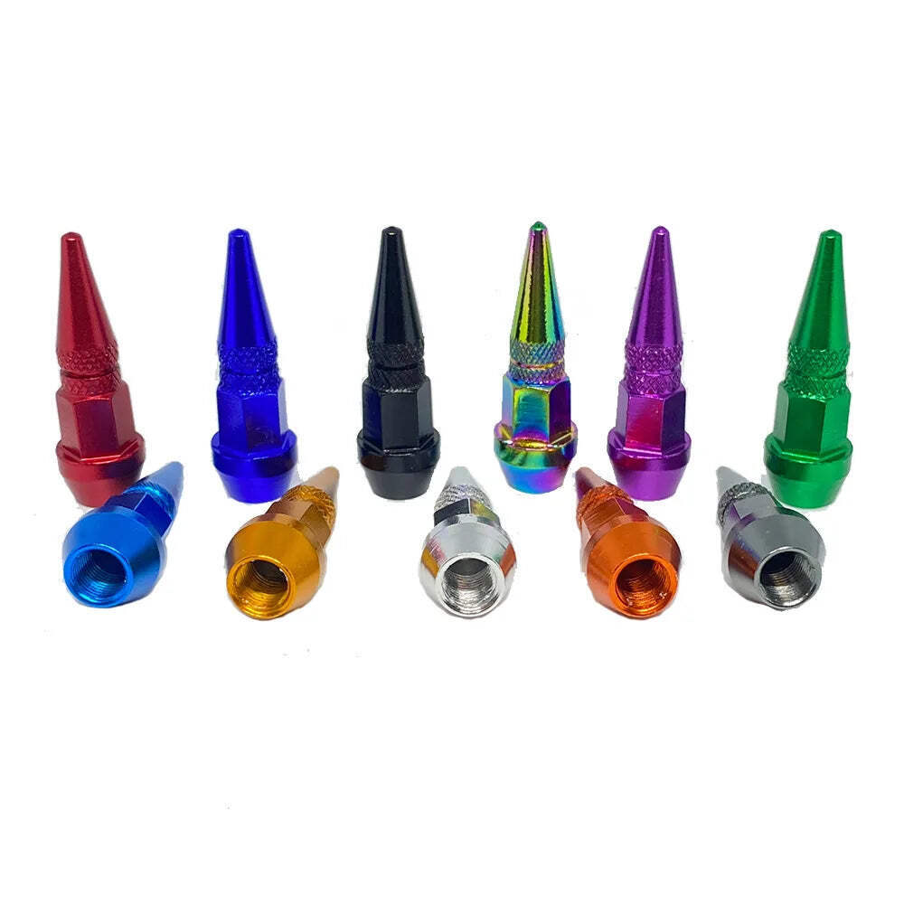 Car Tire Valve Caps Car Motorcycle Bullet Wheel Tire Valve Caps Spike Shaped Alu