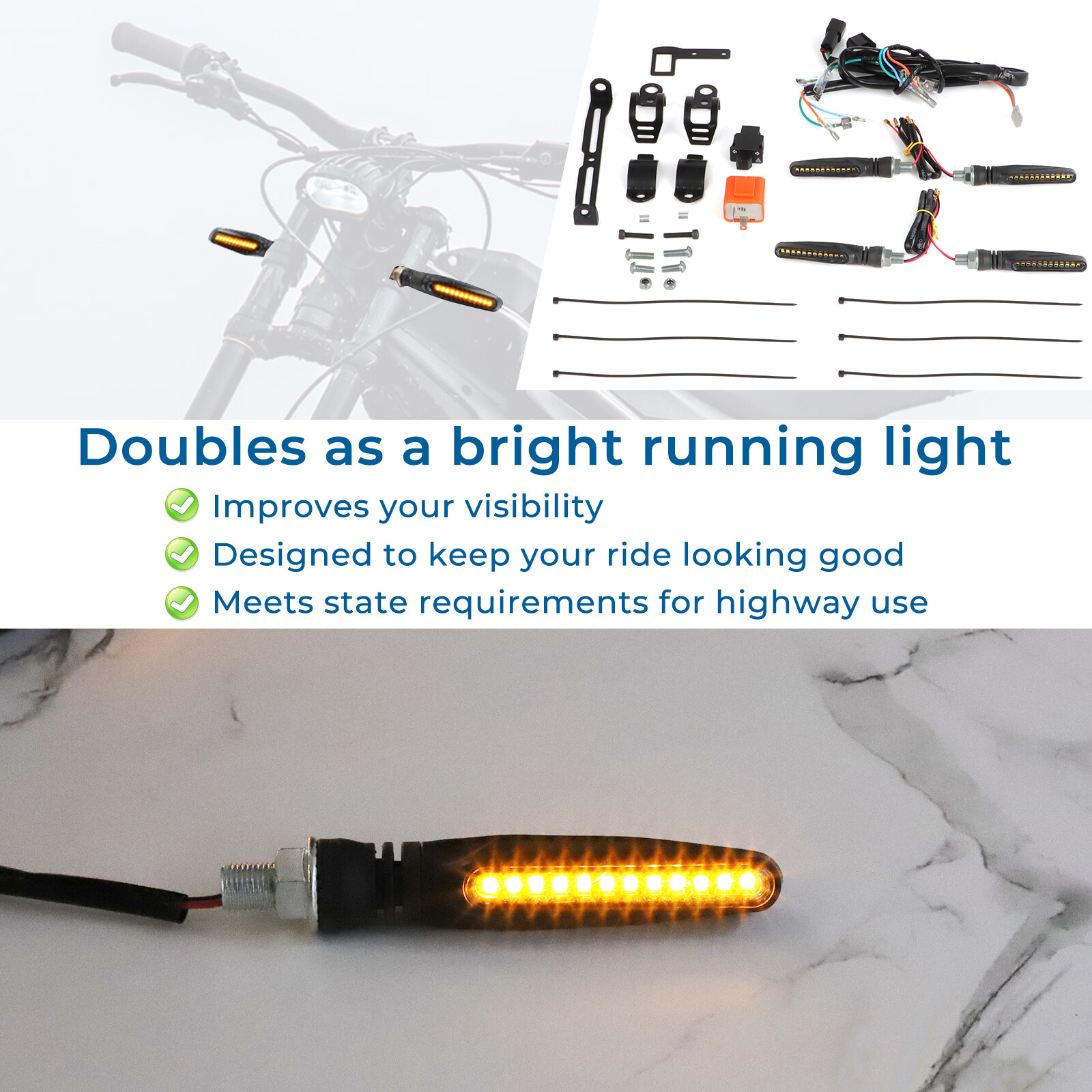 Street Legal Kit For Talaria Sting MX4 R LED Turn Signal Indicator Front & Rear