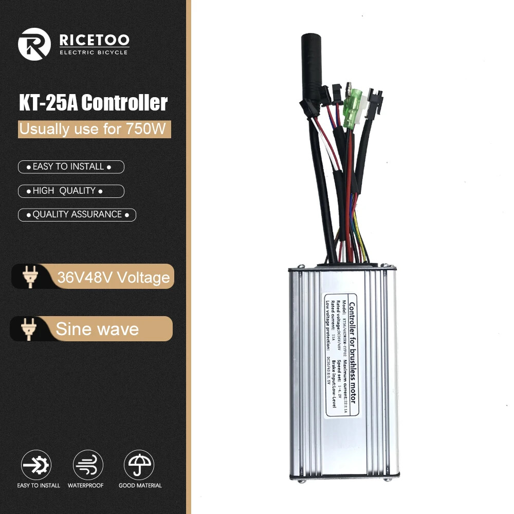 250W-3000W Electric Bicycle KT 15A-50A Sine/Square Wave Brushless Controller