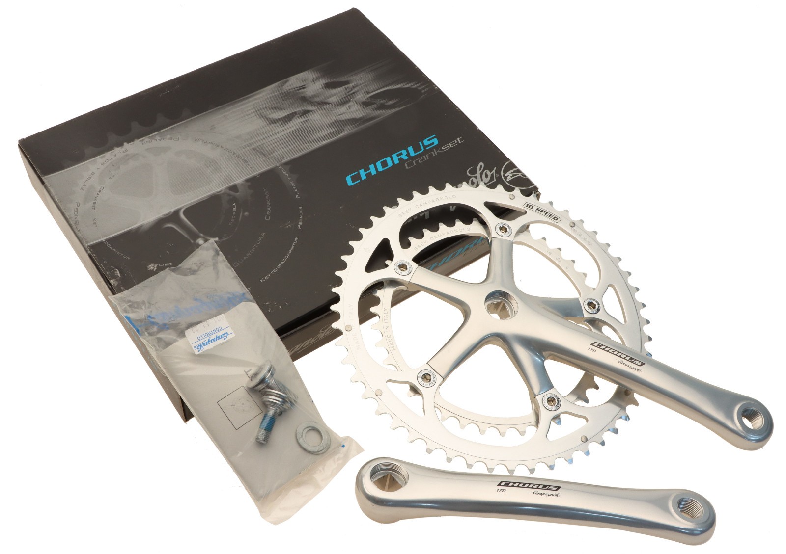 Campagnolo Chorus Crankset 10 Speed 52/39T 170mm Silver Alloy 2000 NOS NEW