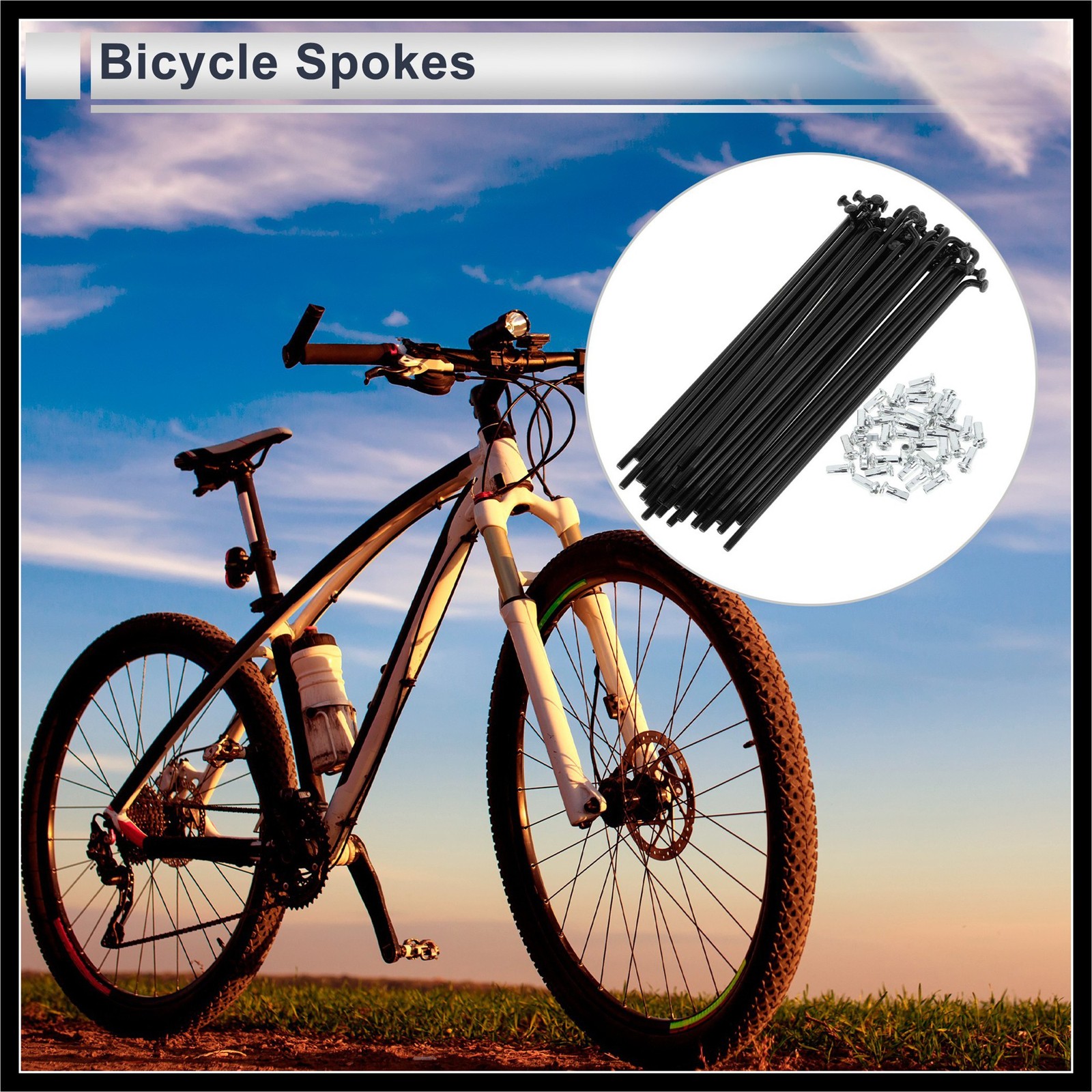 1 Set 12G 131mm Length Bicycle Spokes Nipple Carbon Steel Universal