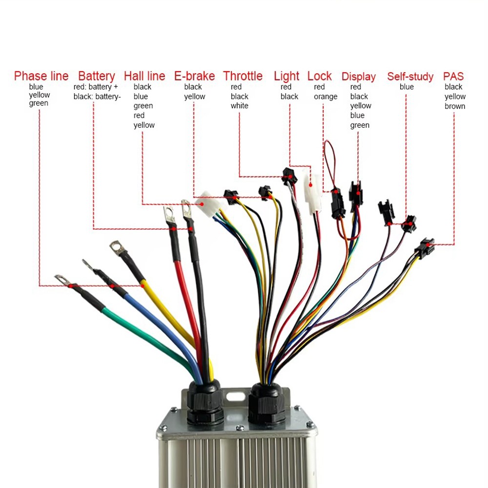 E-bike 48V-72V 60A Controller Dual Mode Sine Wave LCD Display 1000W~3000W Motor
