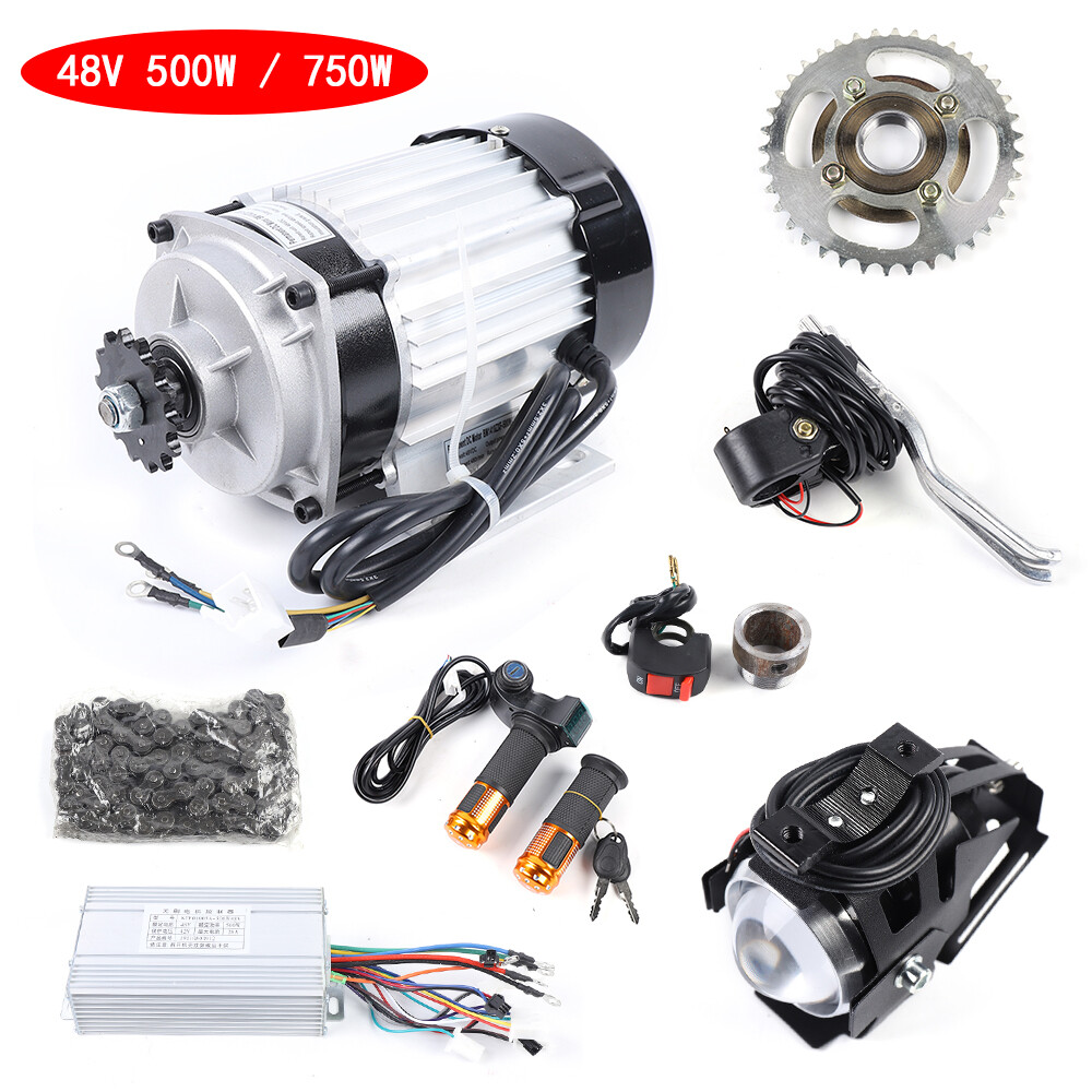 500W 750W Electric Brushless Geared Motor DIY Kit for Tricycle E-Bike Bicycle US