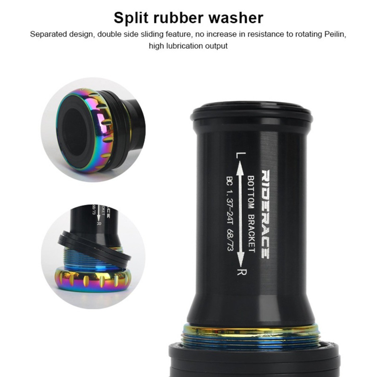 68-73mm Ceramic Ball Bearing Bottom Bracket BB52 Components Multicolour