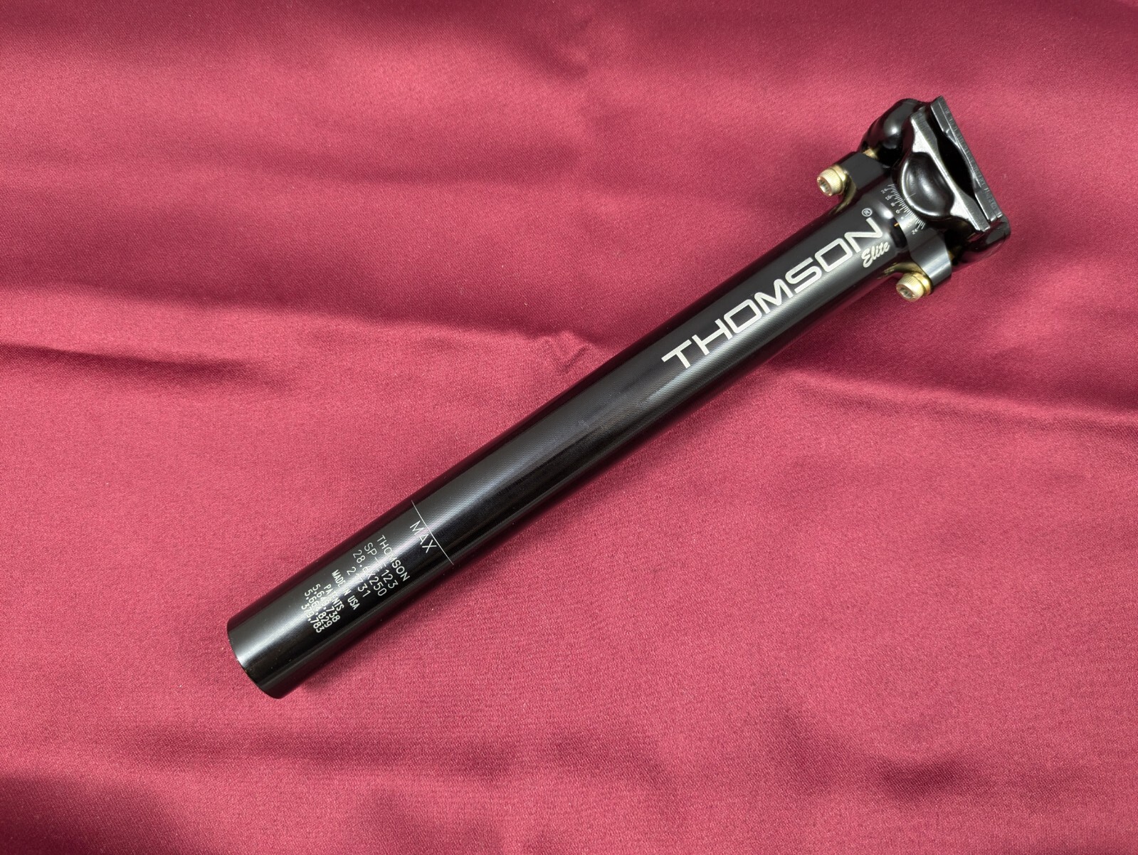THOMSON Elite Seatpost SP-E123 28.6 x 250mm Black USA New-Old-Stock w/Bag