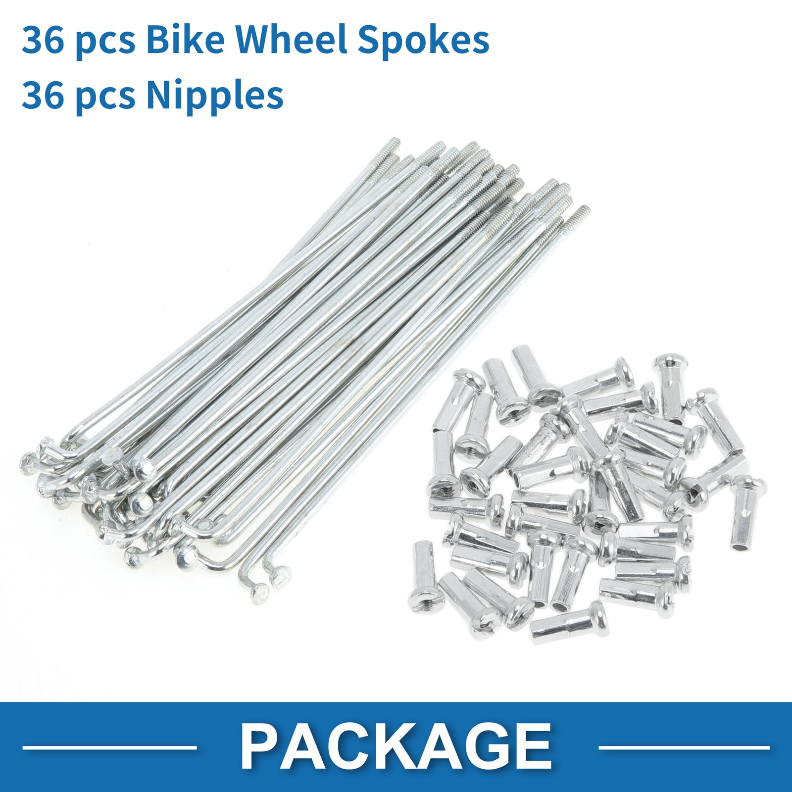 36 Set 14G Bicycle Spokes 89mm Bike Wheel Spokes Galvanized Carbon Steel