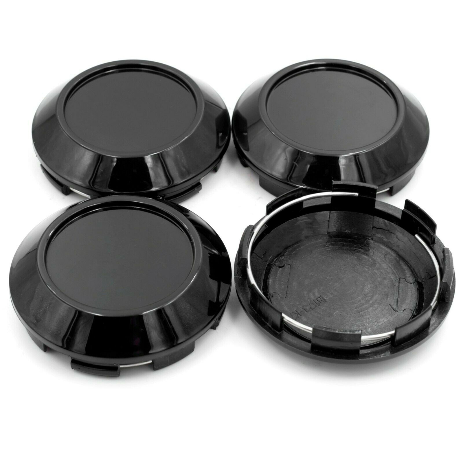 4pcs 76mm /71.5mm Wheel Center Hub Cap K77 Black With Steel Ring Universal