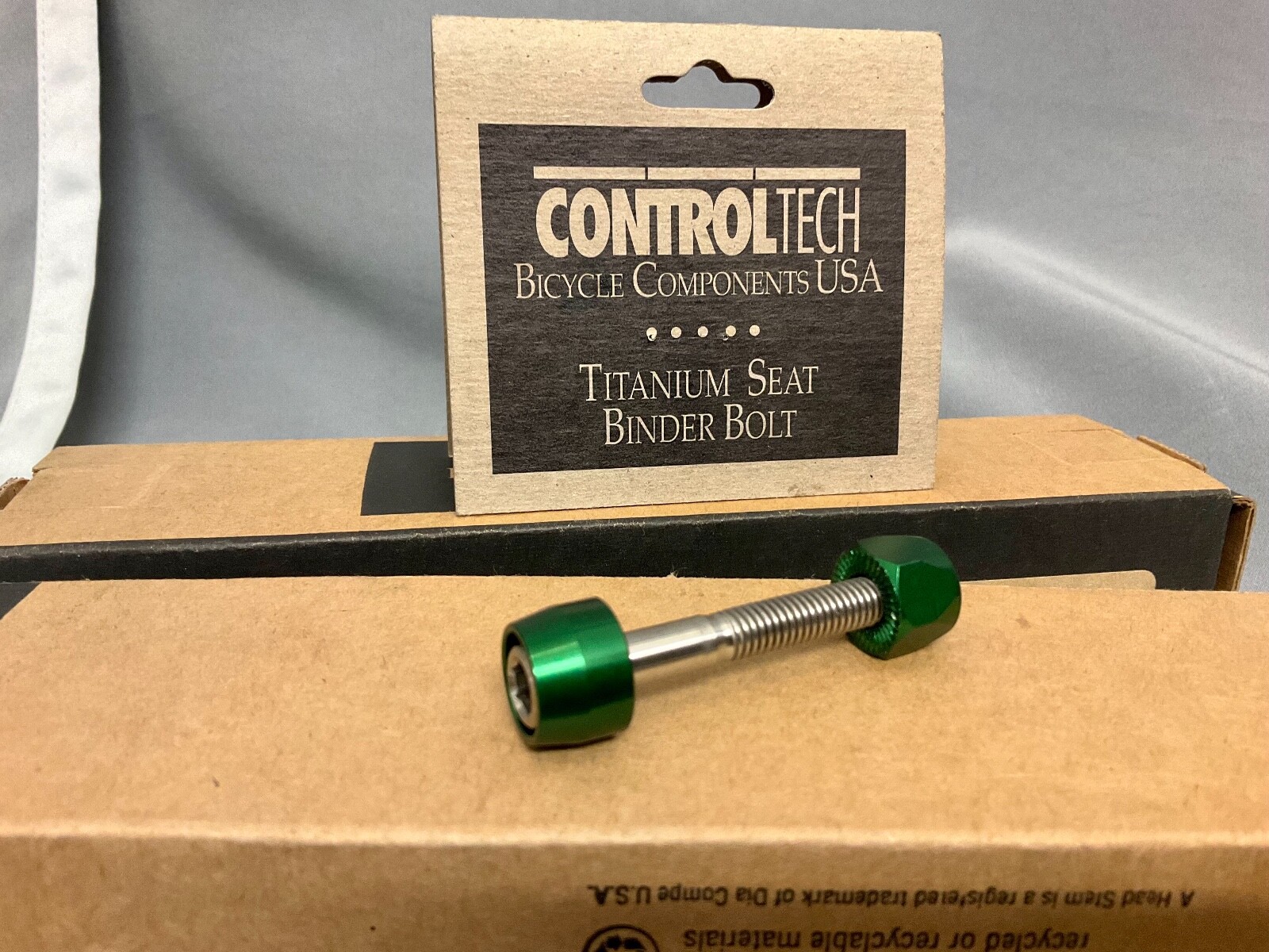 Vintage NOS Original Controltech USA TITANIUM SEAT BINDER BOLT Rare Green Color