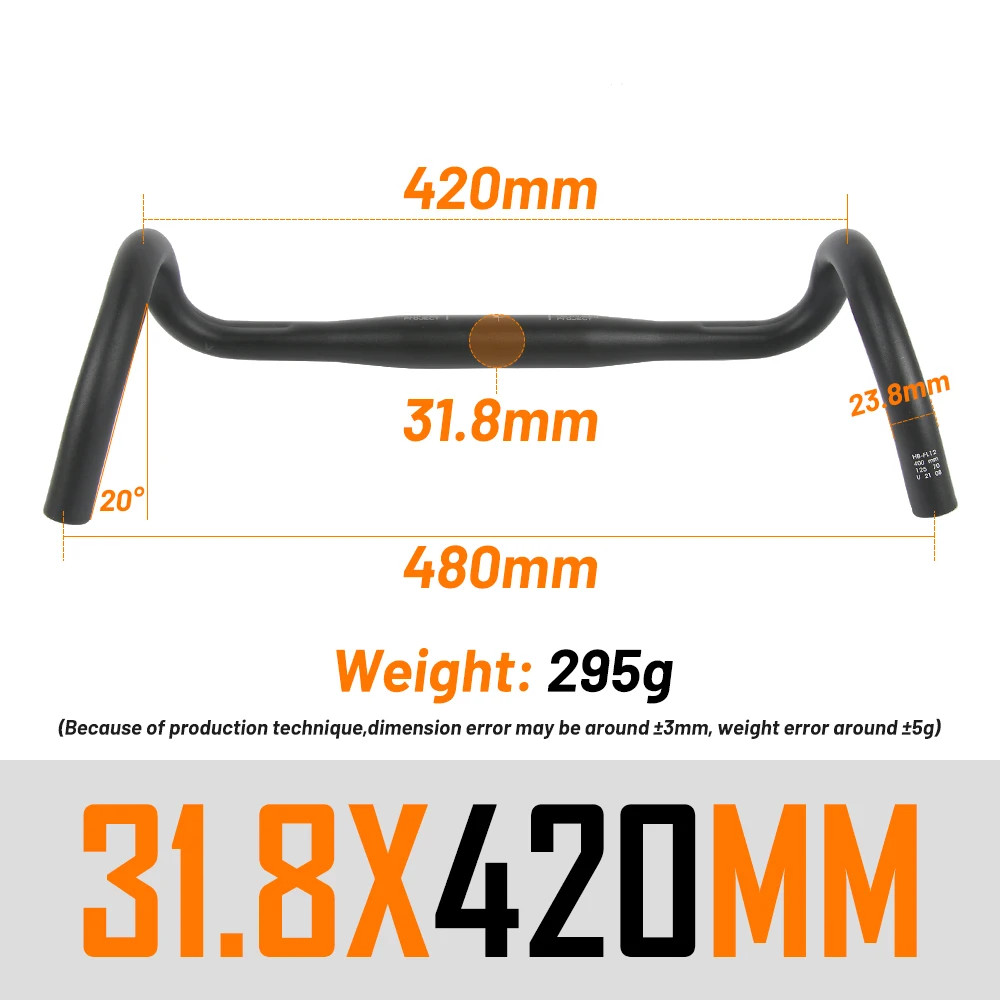 Gravel Bike Handlebar 31.8*400/420/440/460mm Ultralight Drop Bar Matte