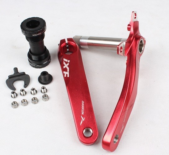 MTB Road Bike Crankset Crank arm 170mm w BB Narrow Wide Single Chainring 32T Red
