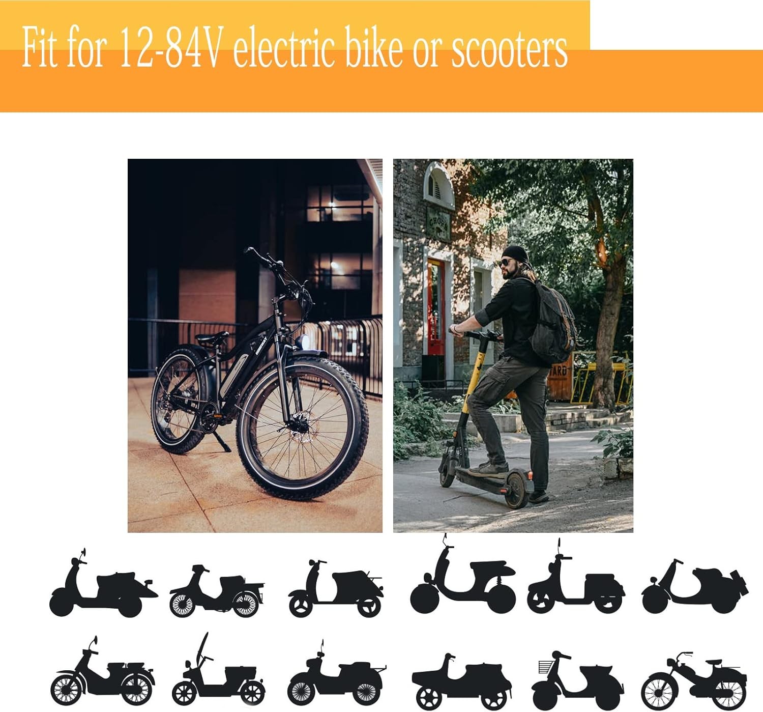 1 Pair E-Bike Throttle Grip LCD Display Key 12-84V Universal Scooter Handlebar