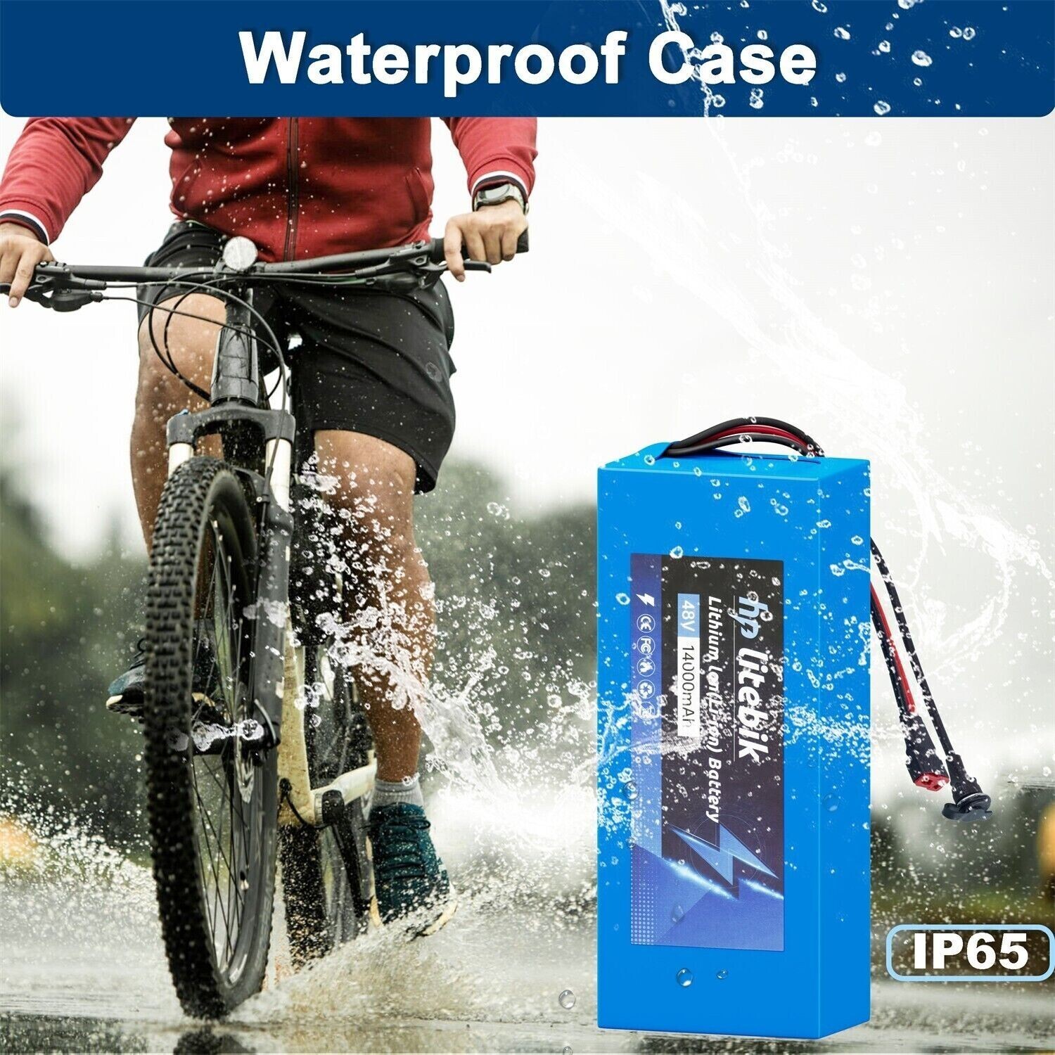 48V 14Ah Lithium ebike Battery for 200W-1500W Bicycle Electric Bike Scooter BMS
