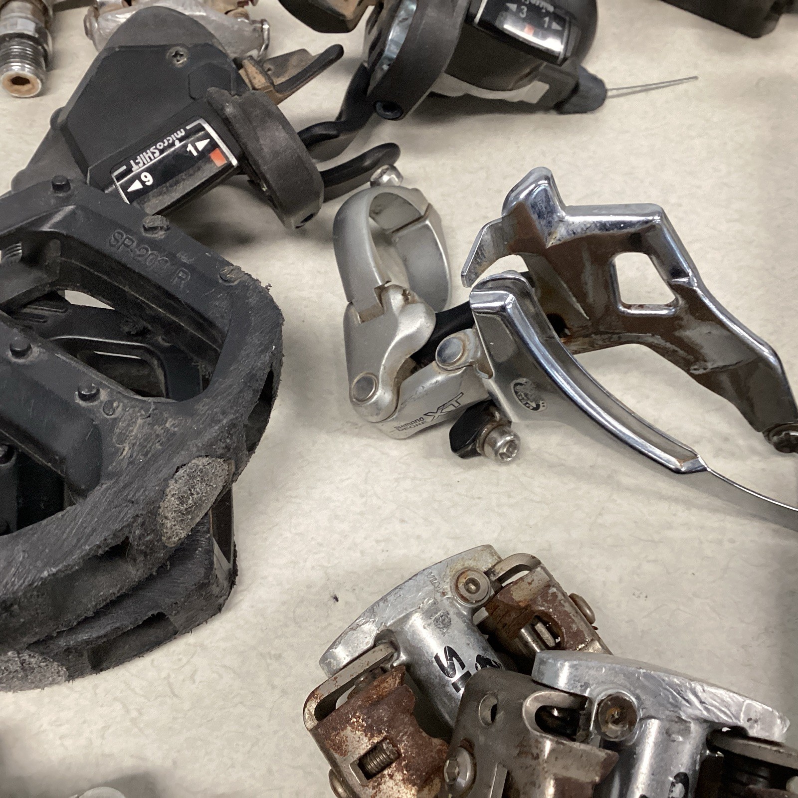 Lot Of Assorted Bicycle Parts – Derailleur, Brakes, Saddle, Pedals, etc. #23