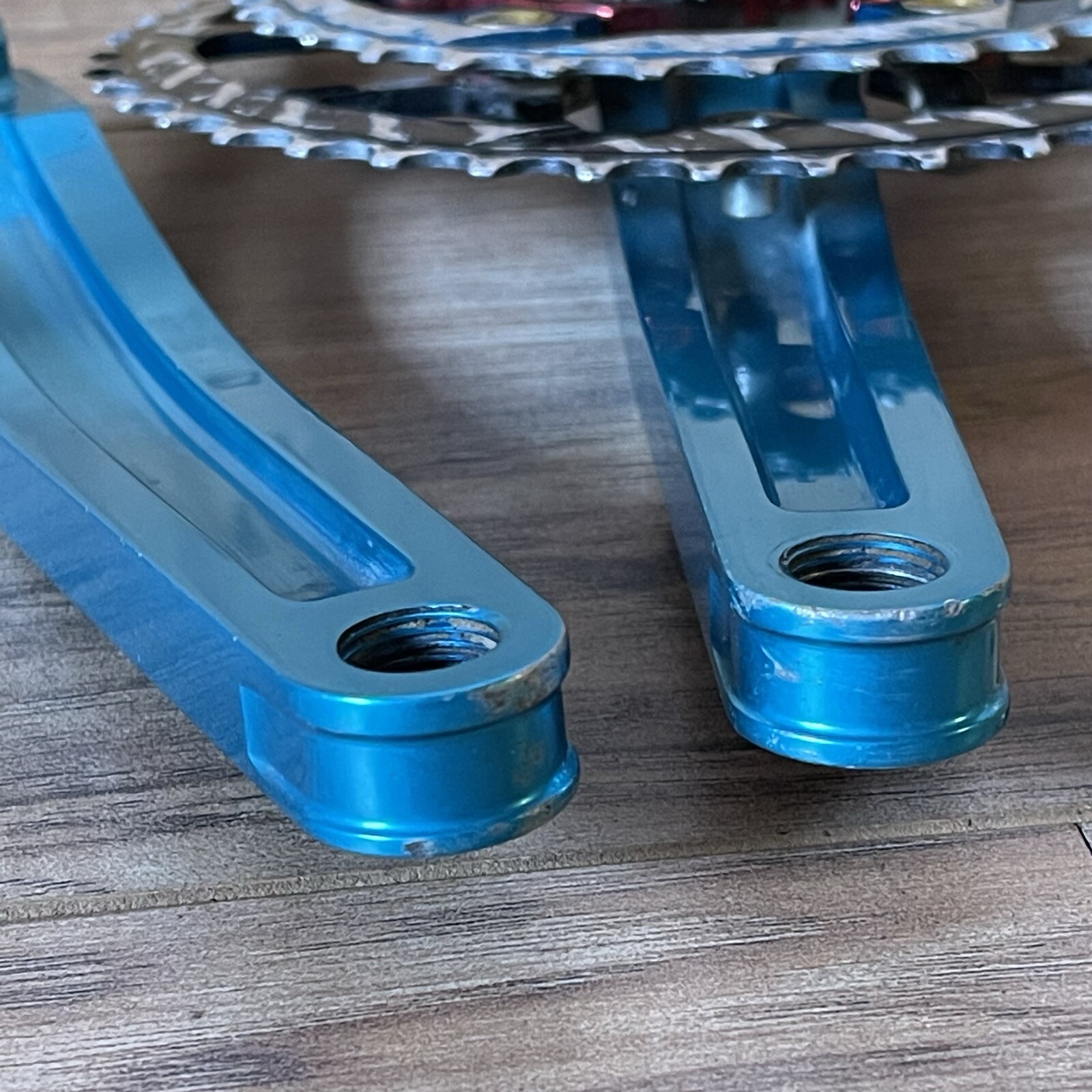 Vintage Kooka CNC Anodized Turquoise Red Crankset 175 94/58 BCD 20 32 42 VRC