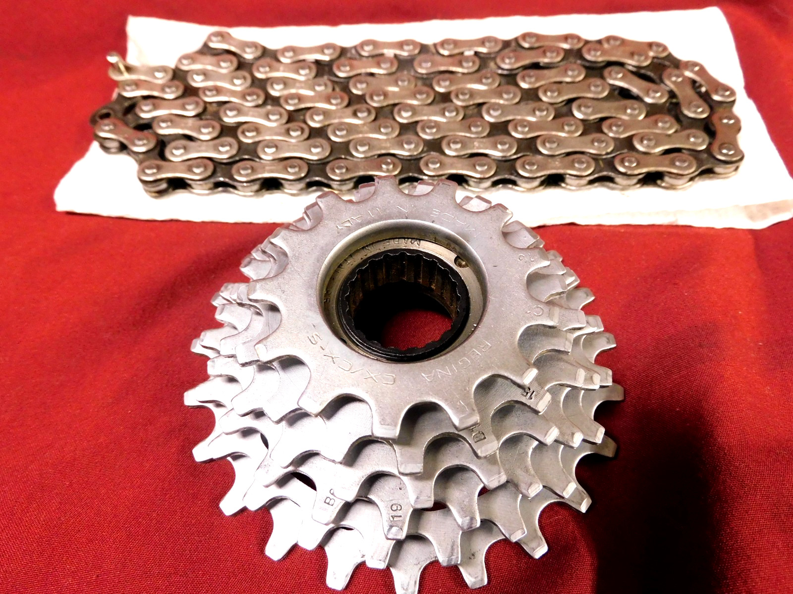 Vintage Regina CX / CX-S 6 Speed Freewheel 13-23 English & CX Chain 106 Link