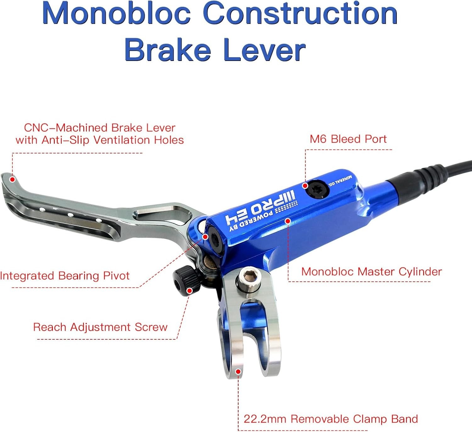 ZTZ IIIPRO E4 MTB Hydraulic Disc Brake Set, 4-Piston Hydraulic Brake Kit for MTB