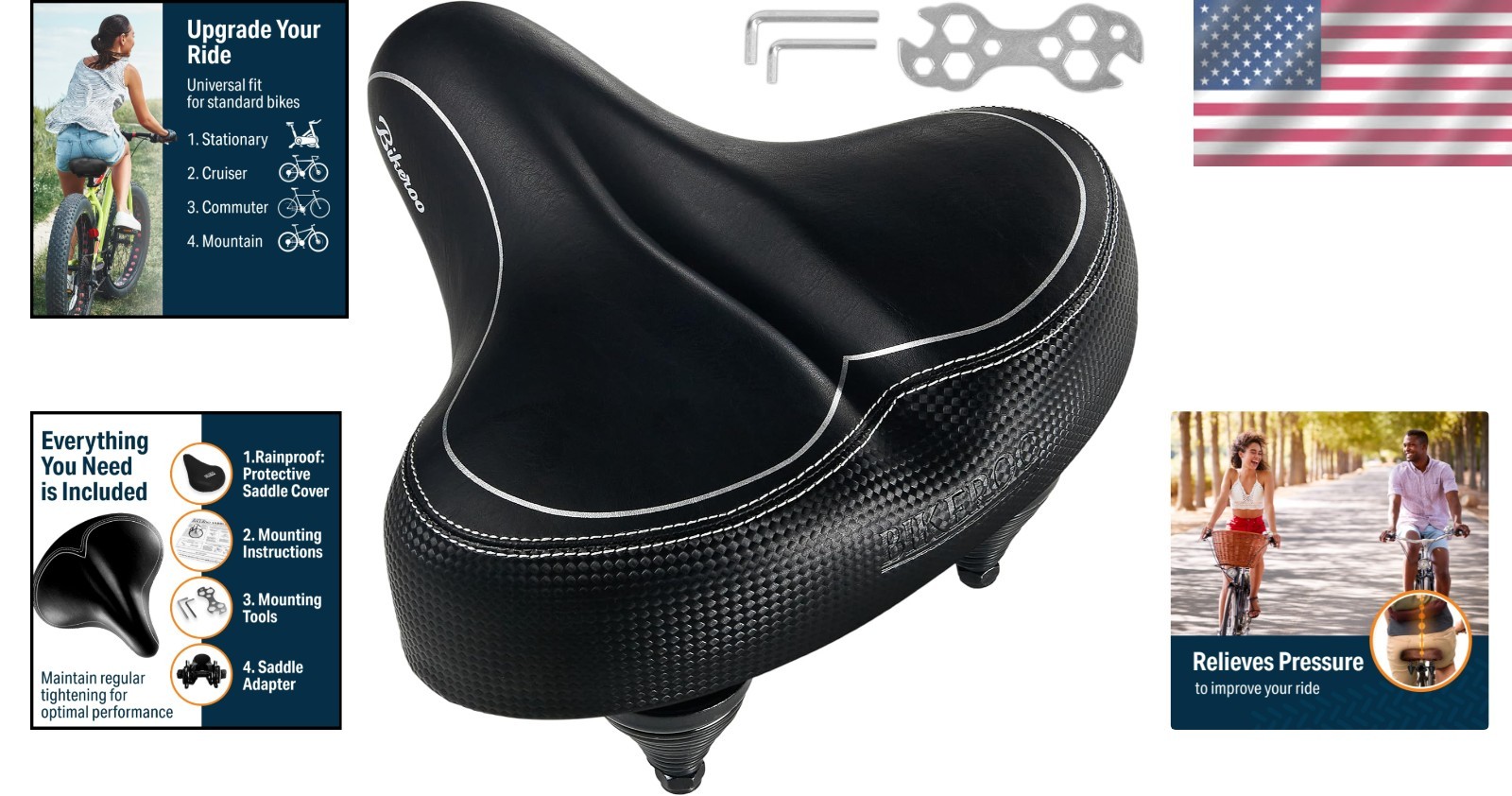 Universal Fit Wide Cruiser Saddle – Faux Leather Comfort Seat for Upgraded Rides