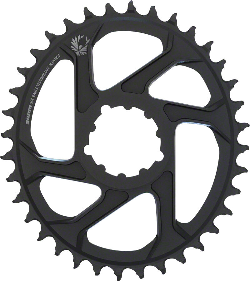 SRAM X-Sync 2 Eagle Chainring 34t SRAM Direct Mount Oval 12-Speed Aluminum Black