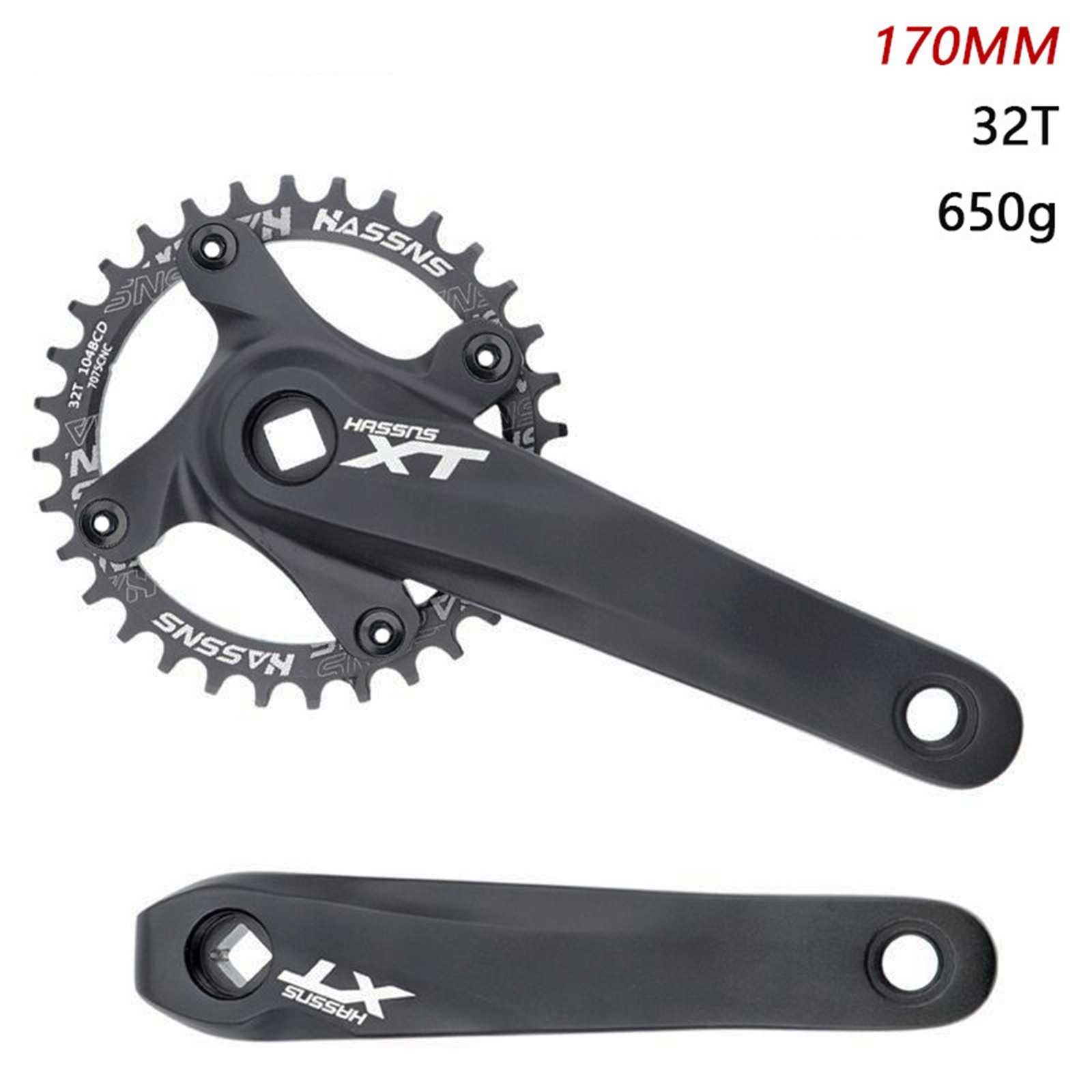 MTB Bike Crank Set 170MM 32-38T with 104BCD Round Narrow Wide Single Chainring