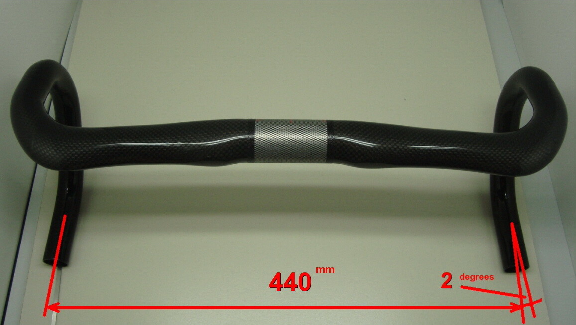 AideTek Road Bike Full Carbon Handlebar 31.8mm AHB05 460mm/440mm/420mm Black USA