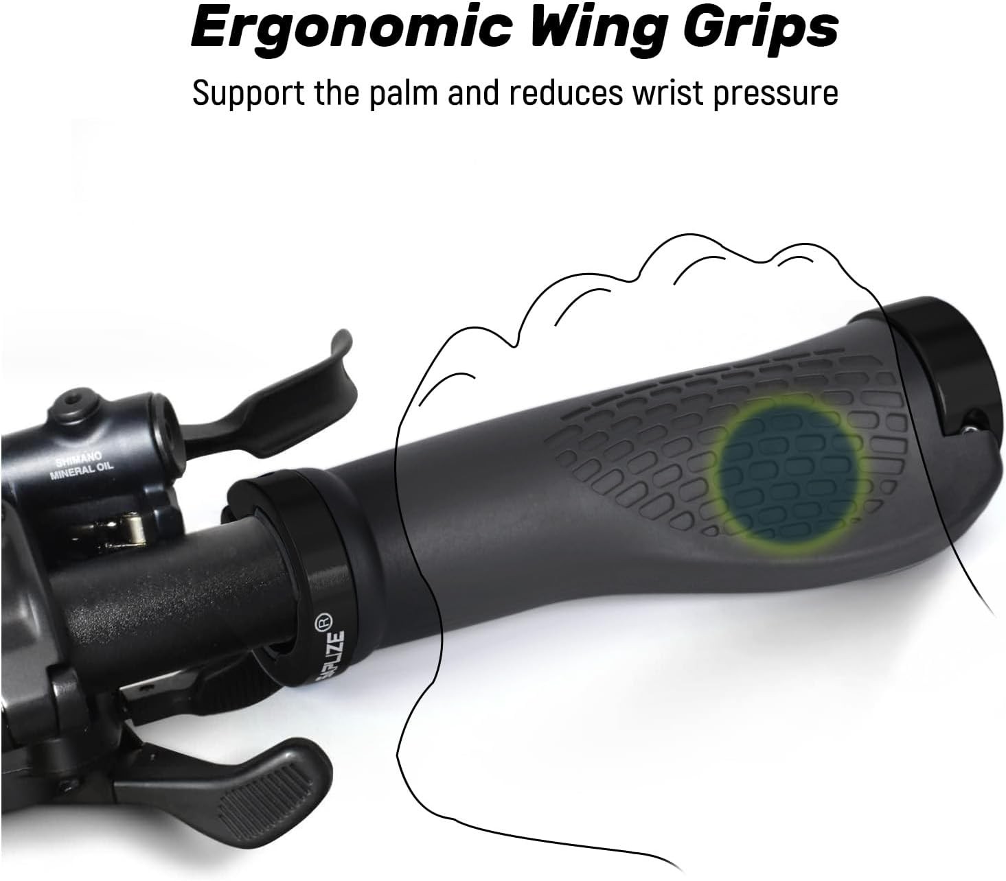 SAPLIZE Black Bike Handlebar Grips Aluminum Lock-On MTB BMX Scooter Ergonomic