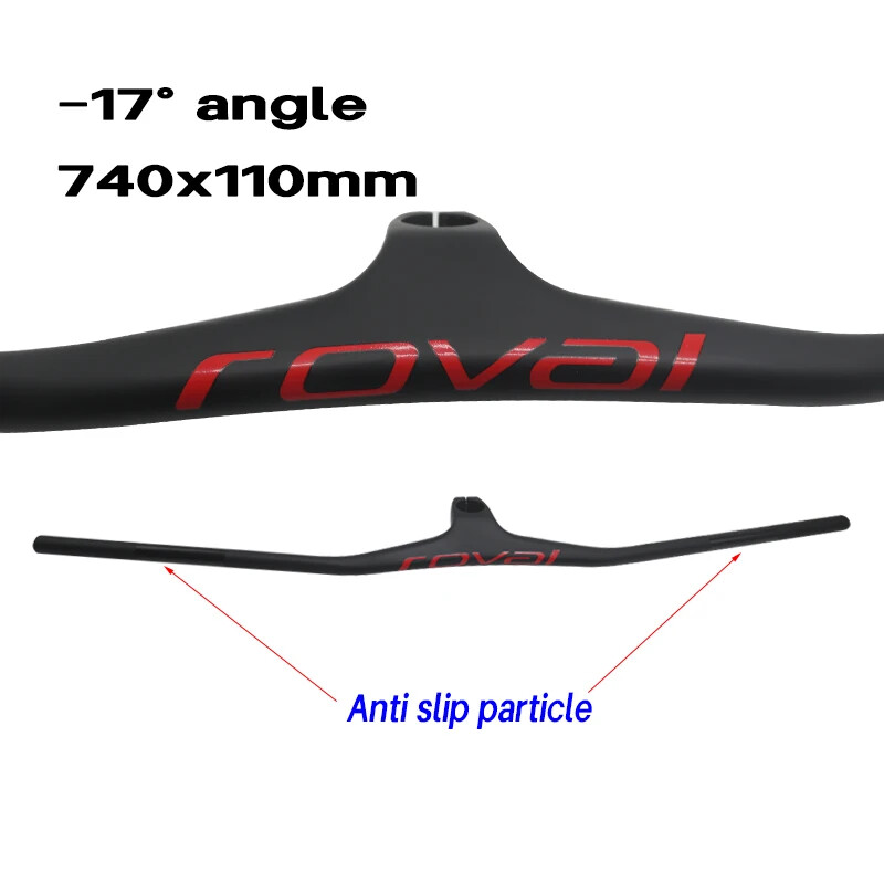 28.6mm -17 Degree Carbon Mountain Bike Integrated Handlebar with Stem 660-800mm