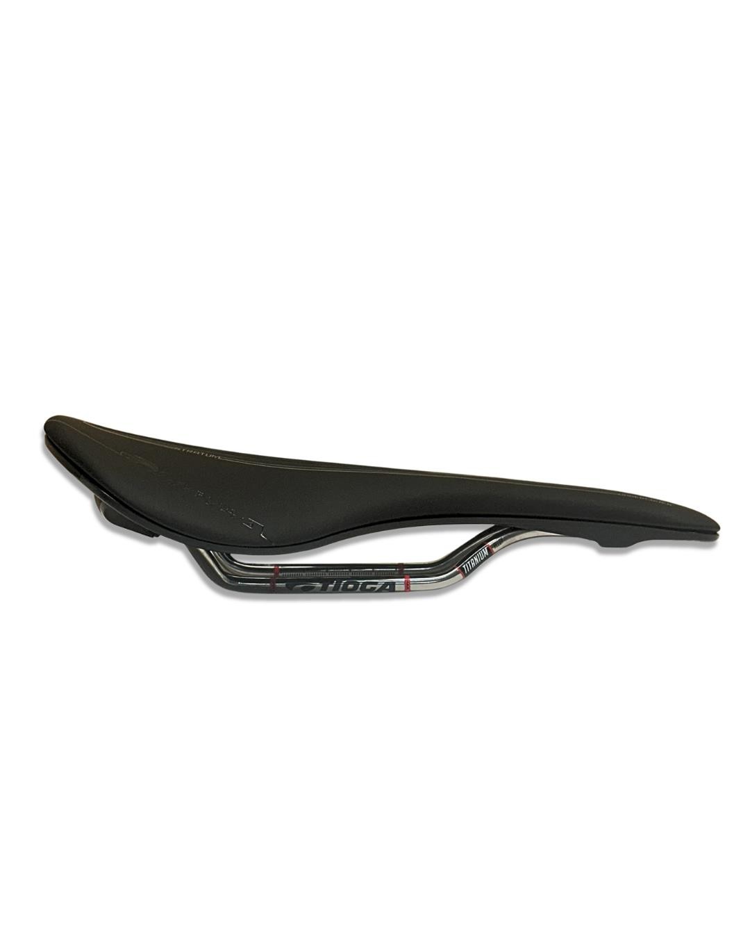Tioga Undercover Stratum Ti Bike Saddle Titanium Rails Black Gray 190g