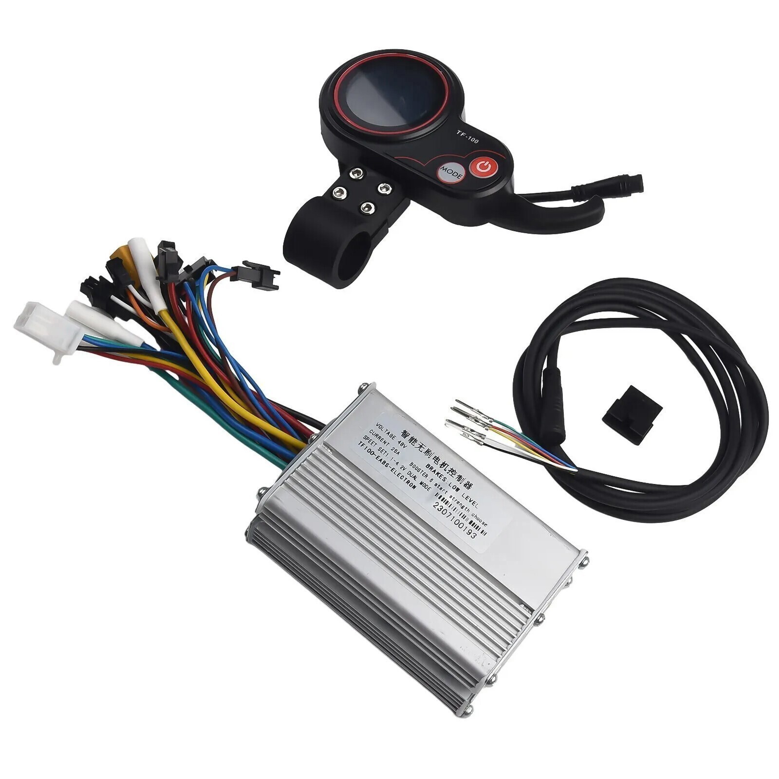 1200W 48V-25A Brushless Motor Controller + LCD Display + 6 Pin Cable For Scooter