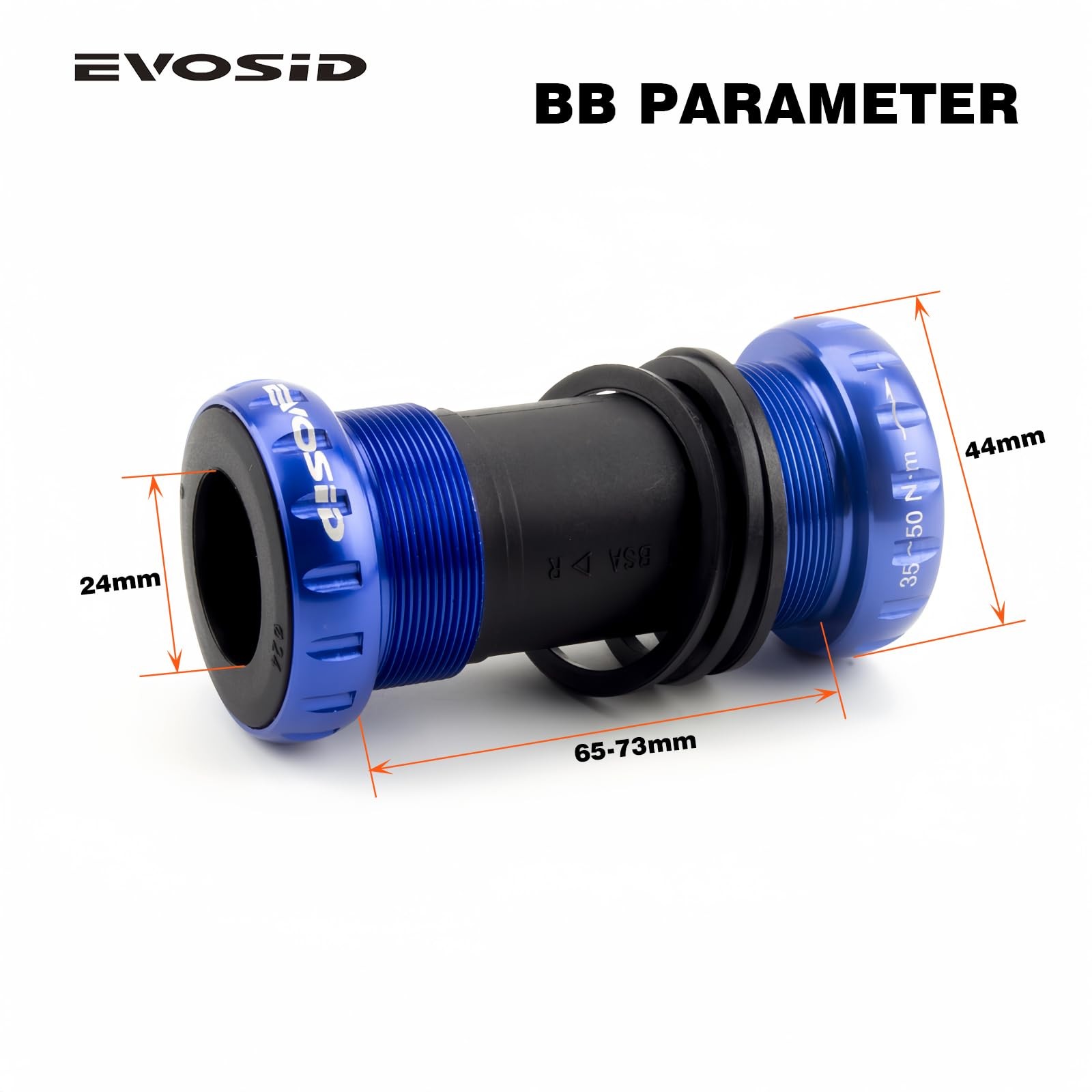 EVOSID Bottom Bracket, Mountain Bracket English BSA 68-73mm, Purple
