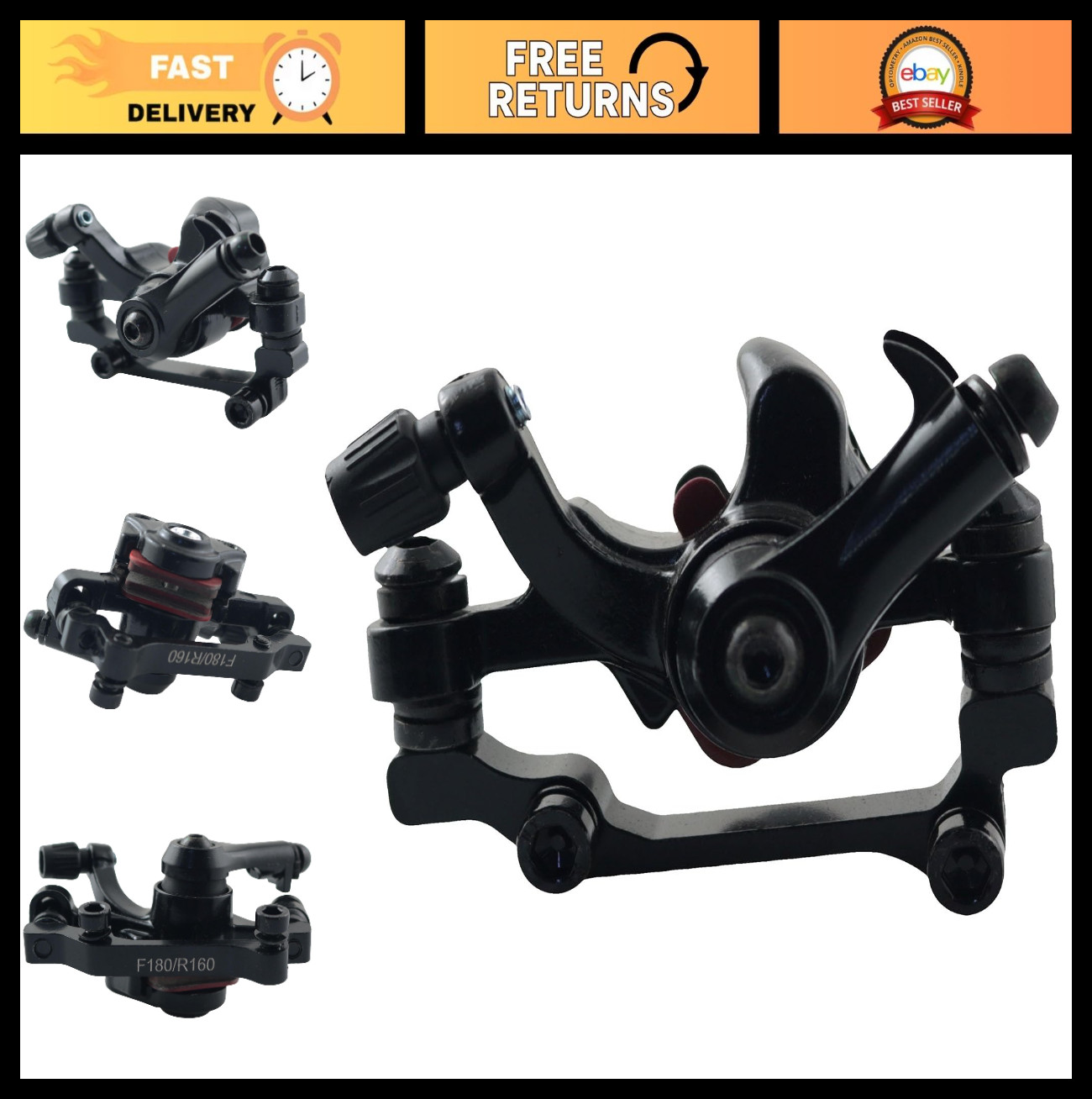 Mechanical Disc Brake Caliper for Electric Scooters – 160mm Aluminum Alloy, Fron