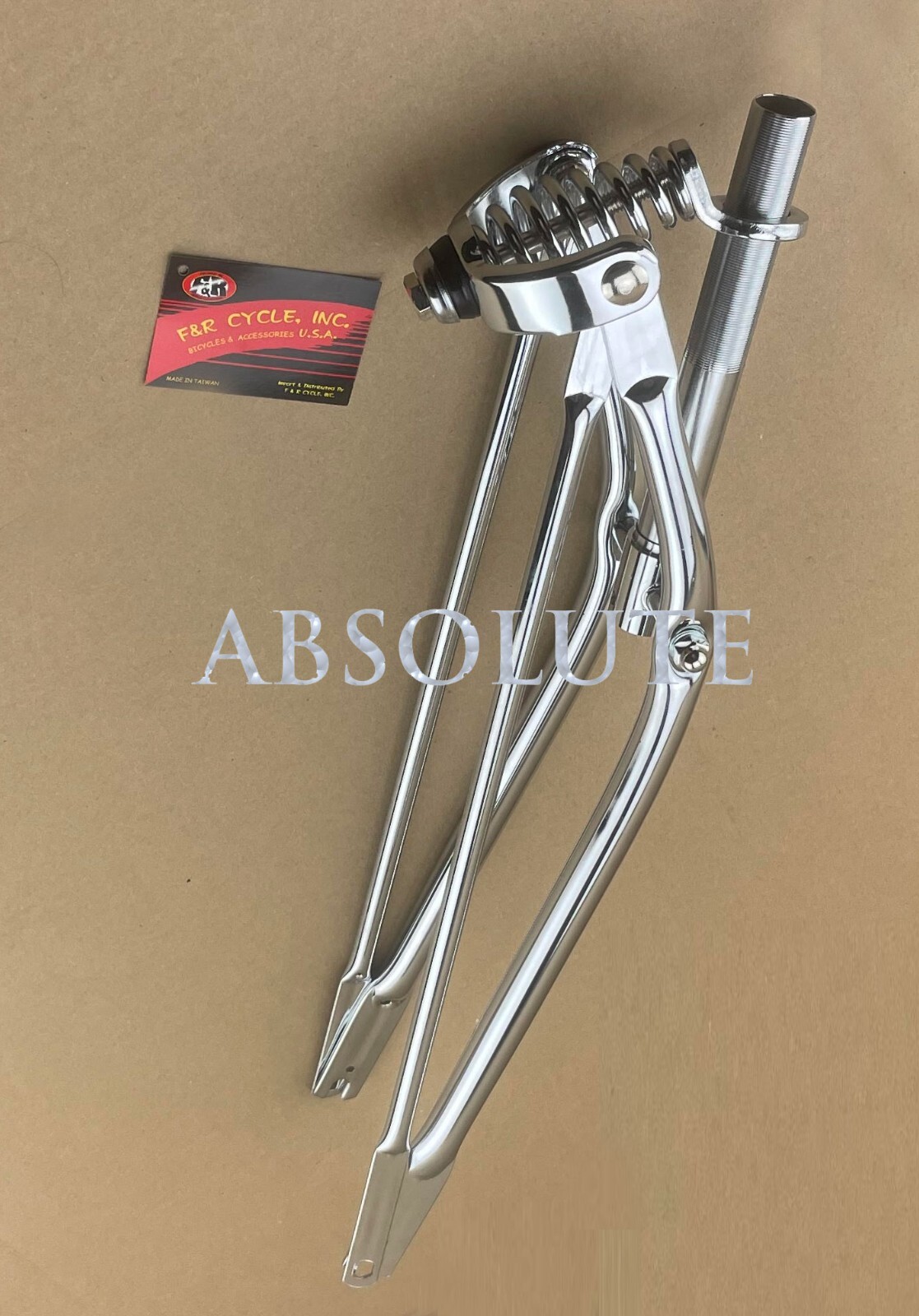F&R 26″Beach Cruiser Bicycle Bike Classic Straight Spring Fork Chrome.