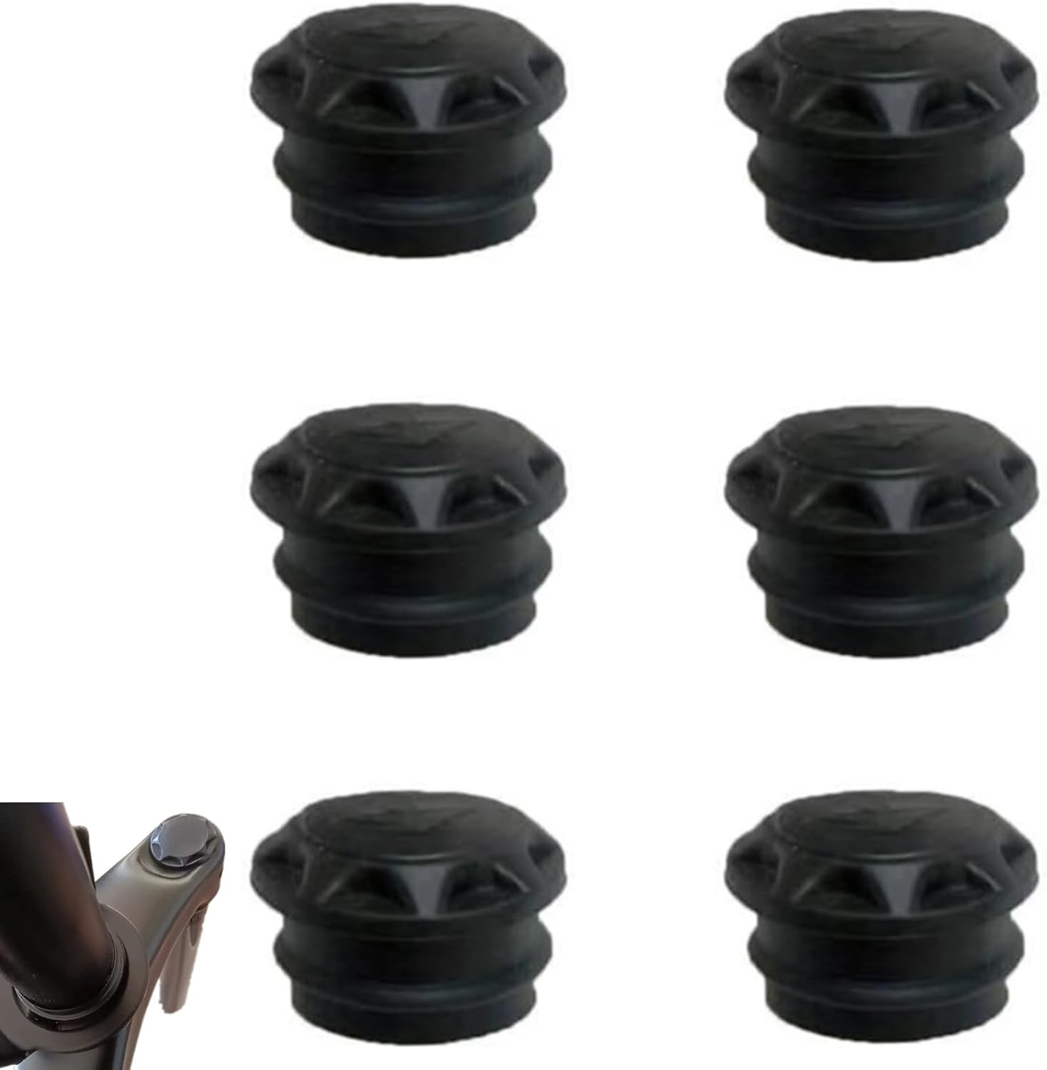 6 Pcs Bike Front Fork Top Caps, 0.75 Inch Protective Dust Cover for Bicycle Susp