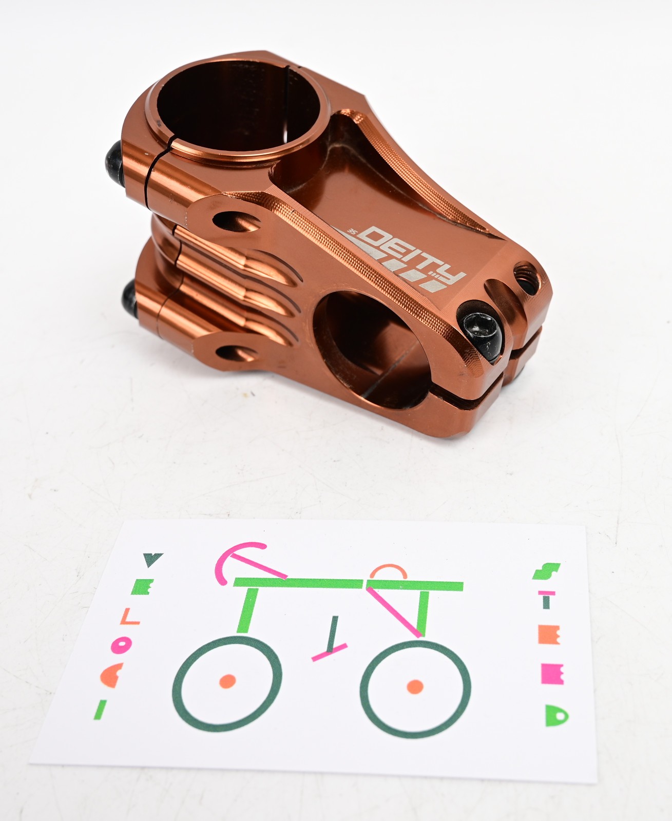 Deity Components Copperhead MTB Bike Stem – 50mm, 35mm Clamp, 1 1/8″, Bronze