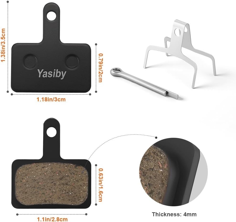 4 Pairs MTB Disc Brake Pads Resin & Semi-Metallic Quiet W/ Install Kit E-Bike US