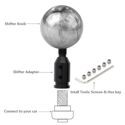 Universal Aluminum Alloy Gear Shift Knob Adapter for Non Threaded Shifters