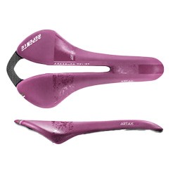 Leonardi Repente Artax GLM Gravel Bike Saddle with Carbon Fiber Rails, Red Mud