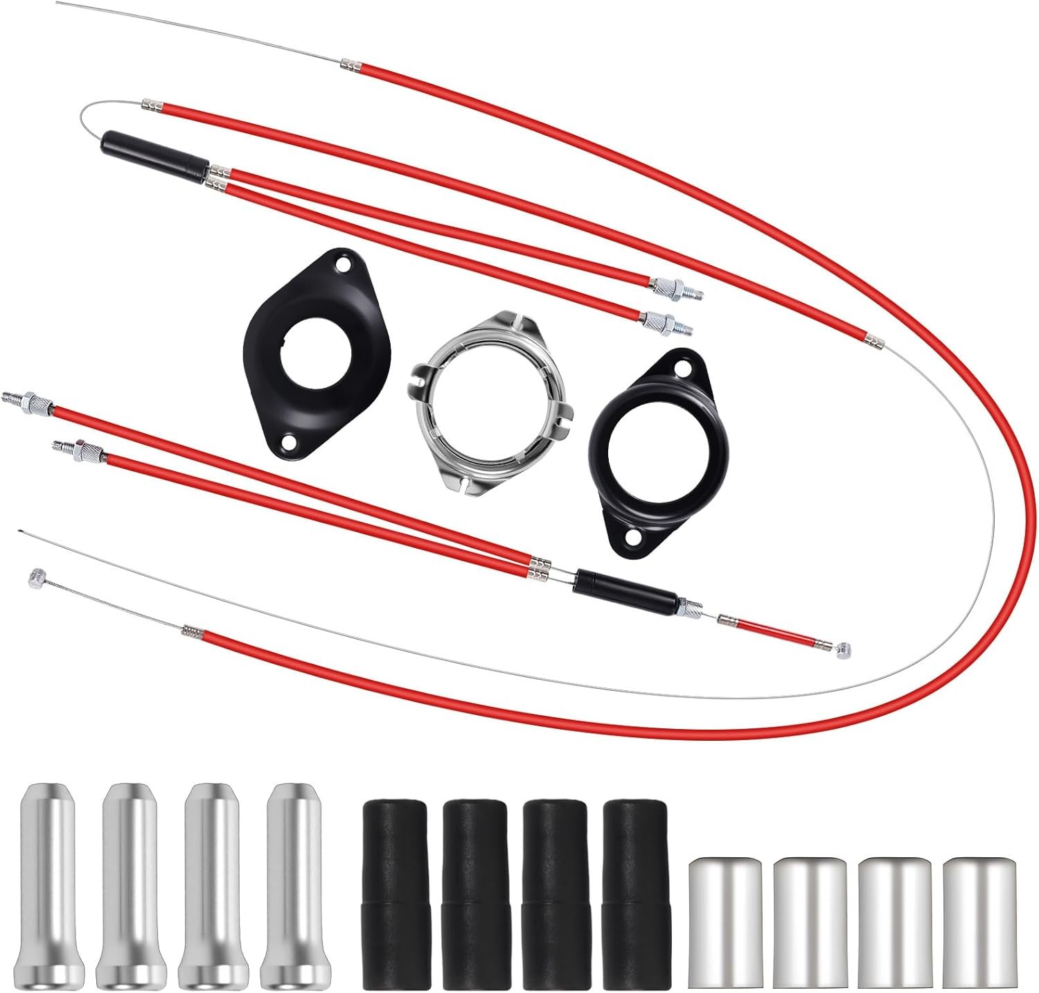 Premium BMX Bike Gyro Brake Cables Front + Rear As shown in the figure, Red