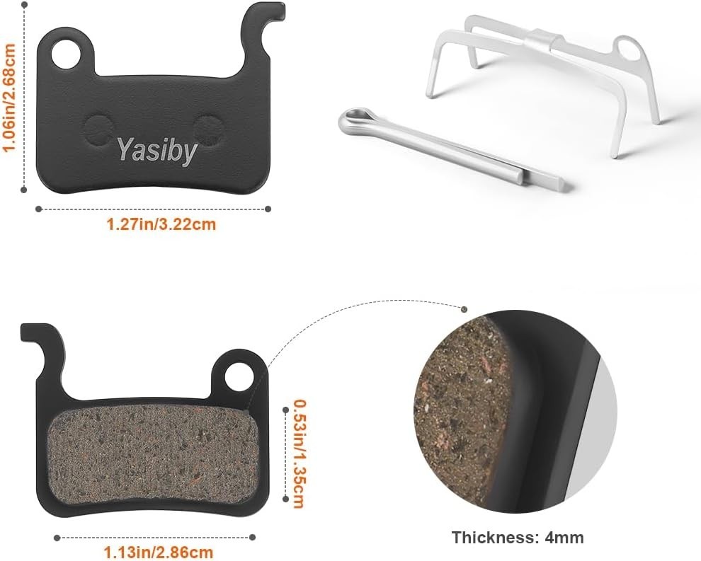 4 Pairs Bike Brake Pads, Resin Semi-Metal Bicycle Disc Brake Pads Ebike Brake