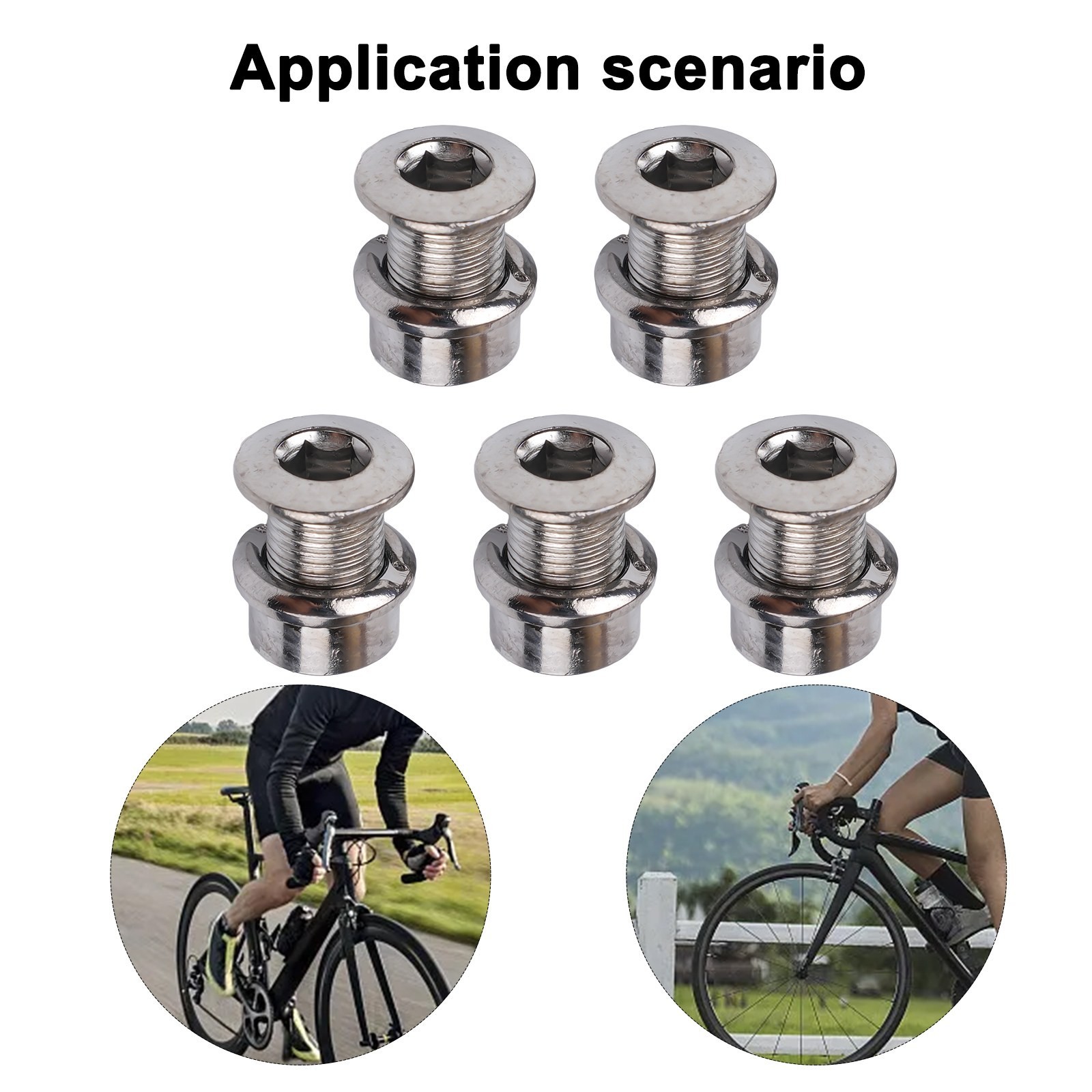 Bike Chainring Bolt Set 5 Pair Crank Bolts and Nuts for Secure Attachment