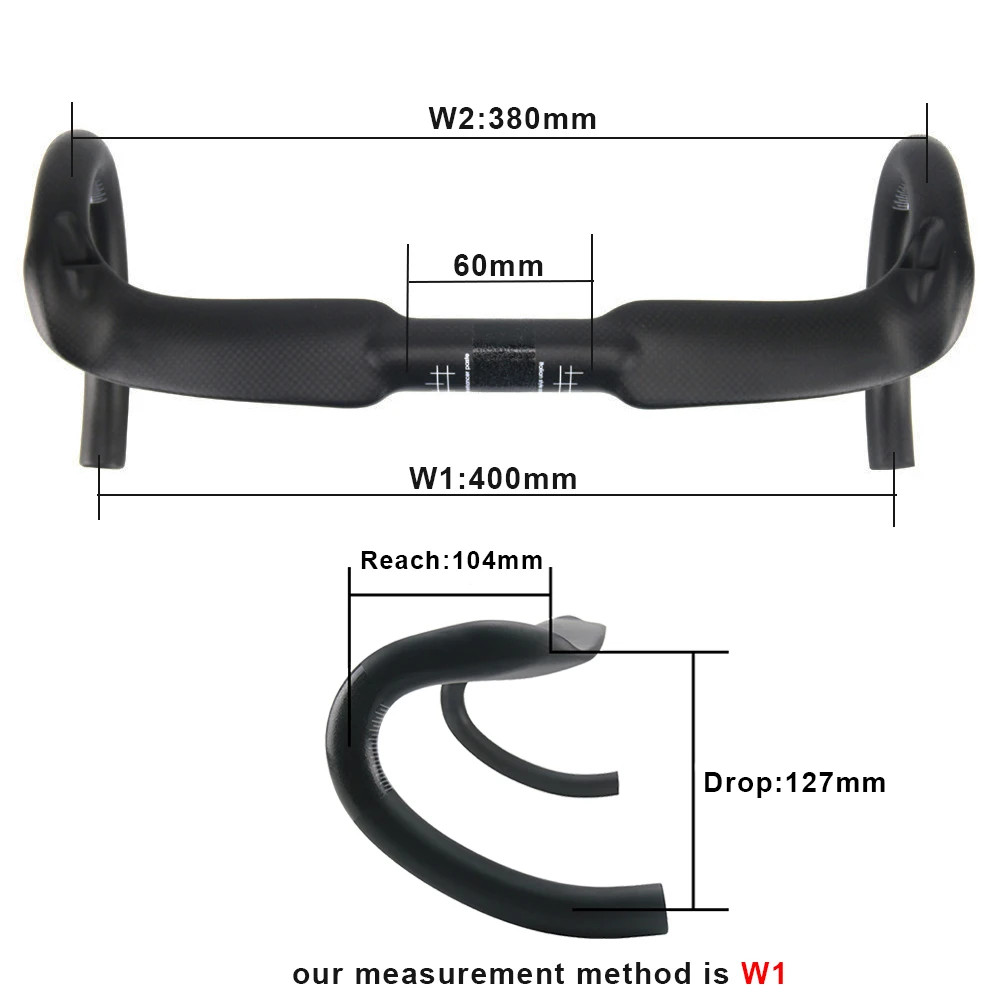 Carbon Fiber Handlebar Racing Bike Bent Bar 31.8mm Inner Routing 400/420/440mm
