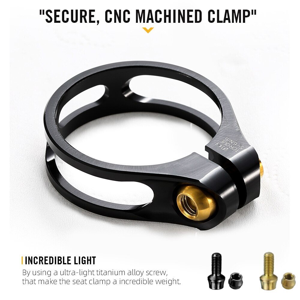 Aluminum Bicycle Seat Post Clamp Cycling Bike Clamp Titanium Screw 31.8mm/34.9mm